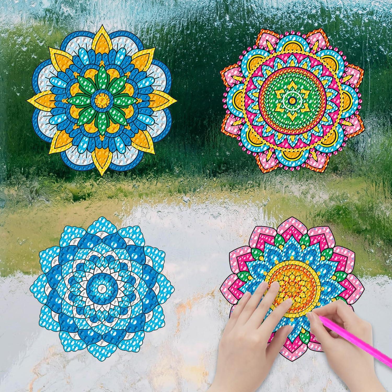 Kit de Arte de Diamante ACSAUMMY 6 Piezas Mandala para Ventanas