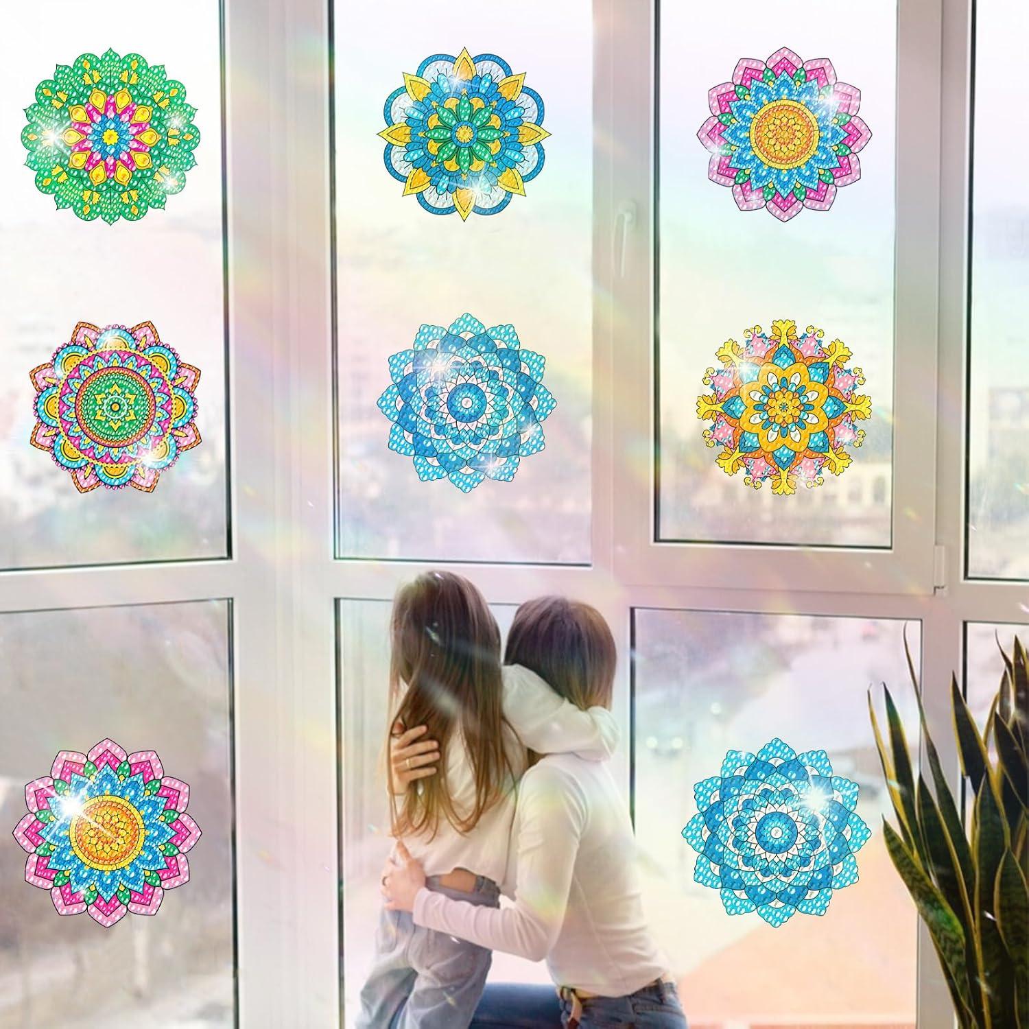 Kit de Arte de Diamante ACSAUMMY 6 Piezas Mandala para Ventanas