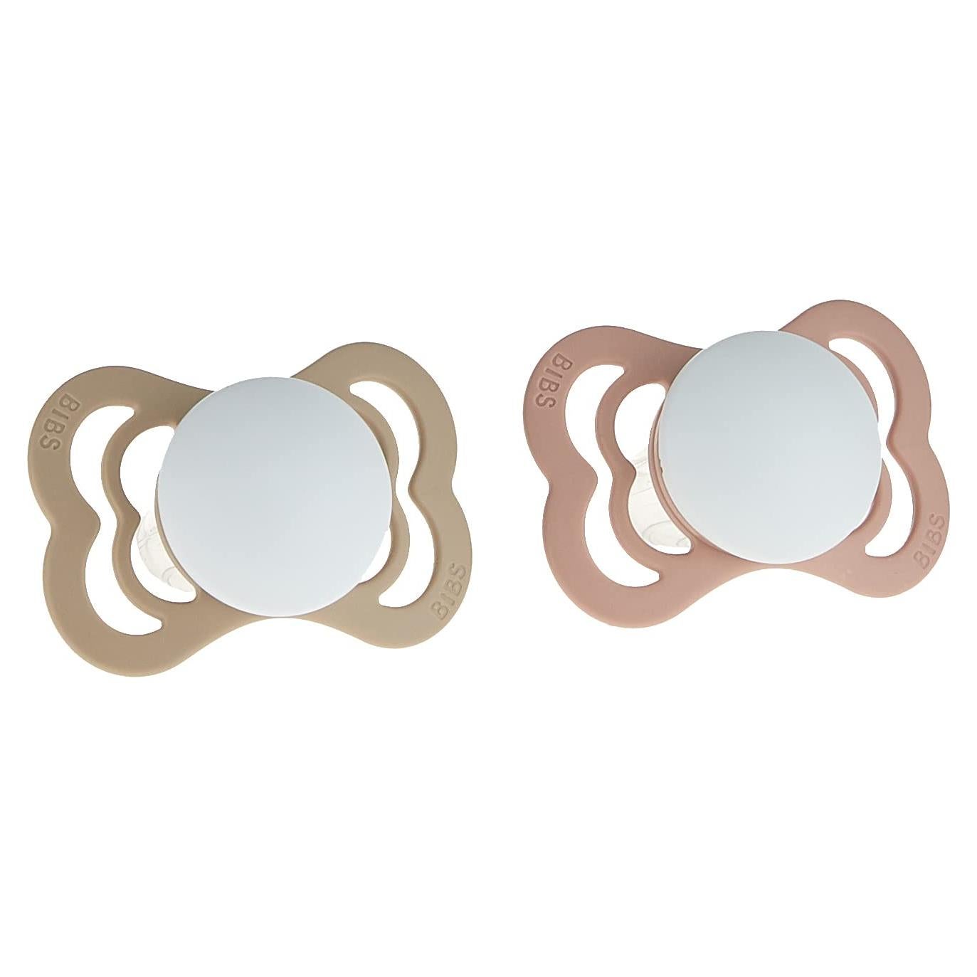 Chupete BIBS Supreme 2-Pack Silicona 0-6 Meses Rosa/Vainilla