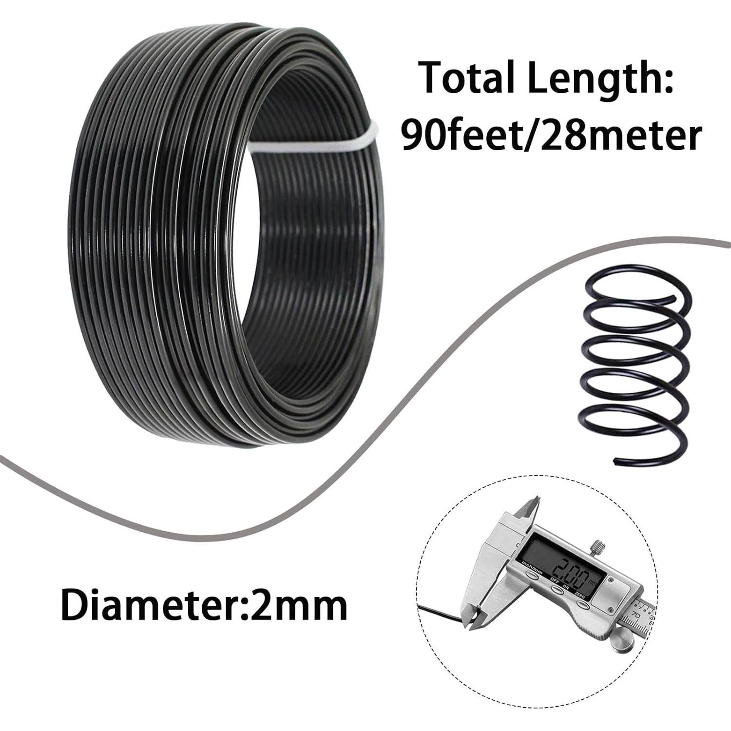 Alambre de Aluminio Flexible 28m 2mm Negro para Manualidades