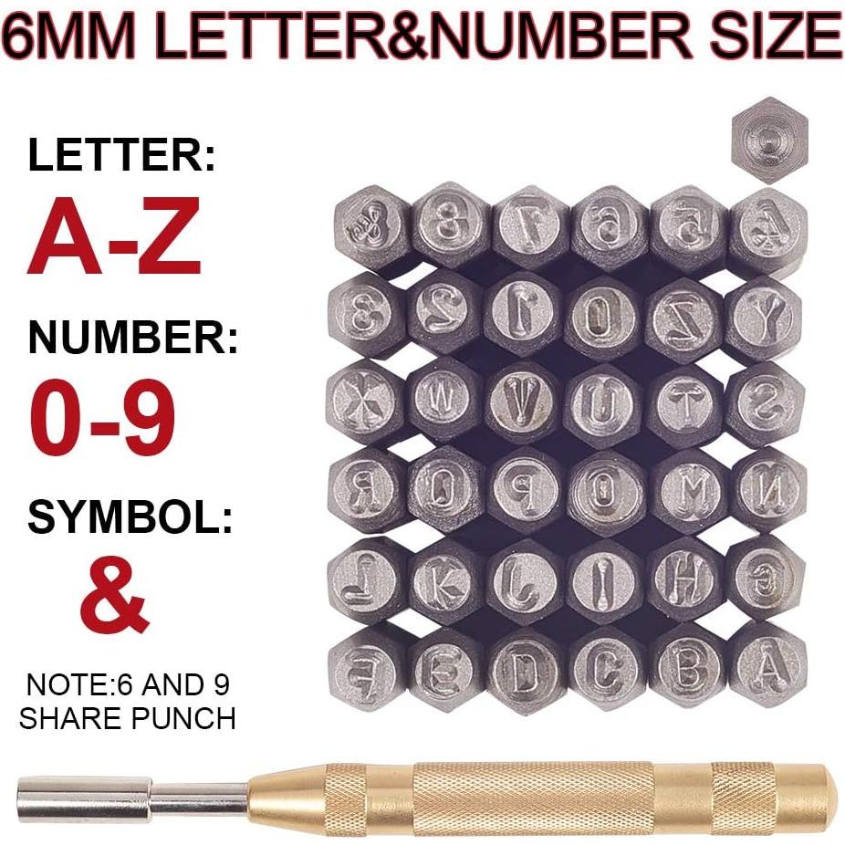 Kit de Estampado de Metal PH PandaHall 37 Piezas Letras y Números