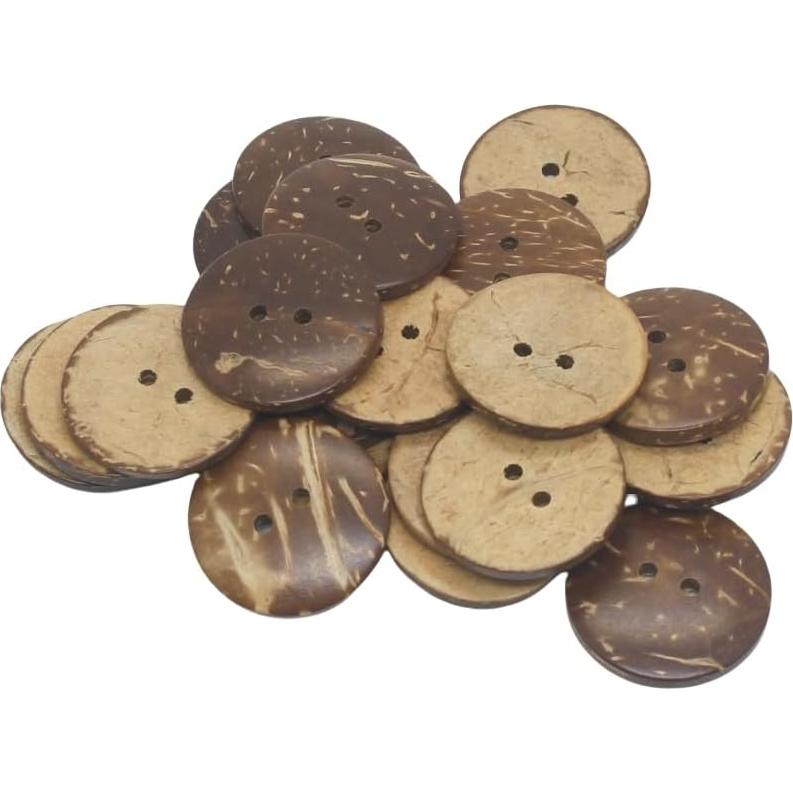 Botones de Coco Natural YaHoGa 20PCS 20MM para Costura DIY