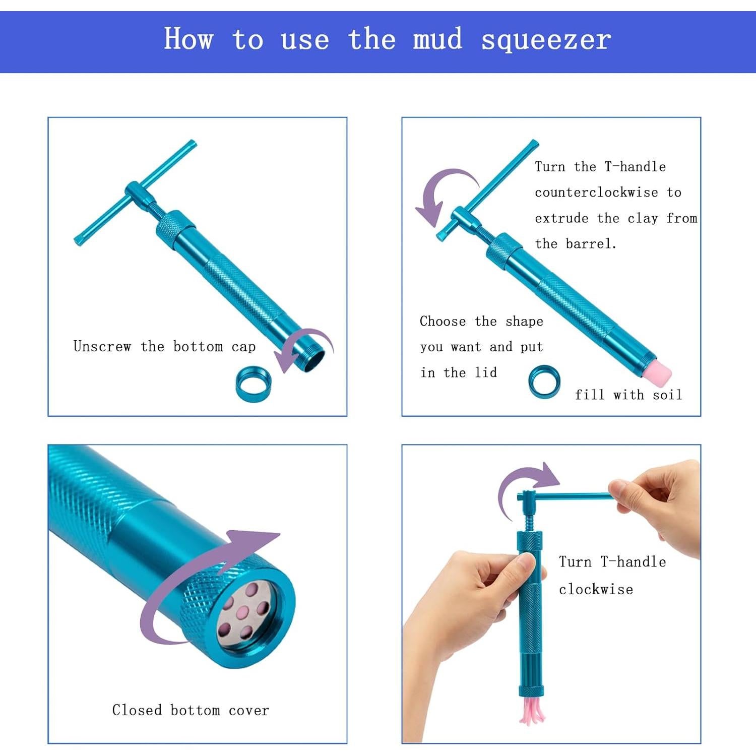 Juego de herramientas para decorar pasteles YAMHOHO con extrusora