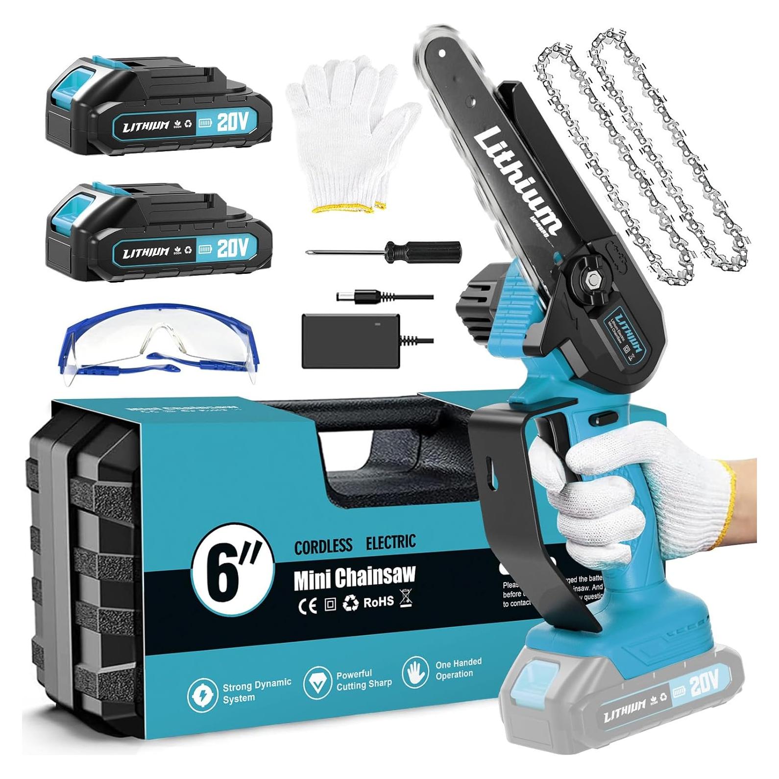 Sierra de Cadena Mini Inalámbrica Fostex 6" 600W Batería Doble