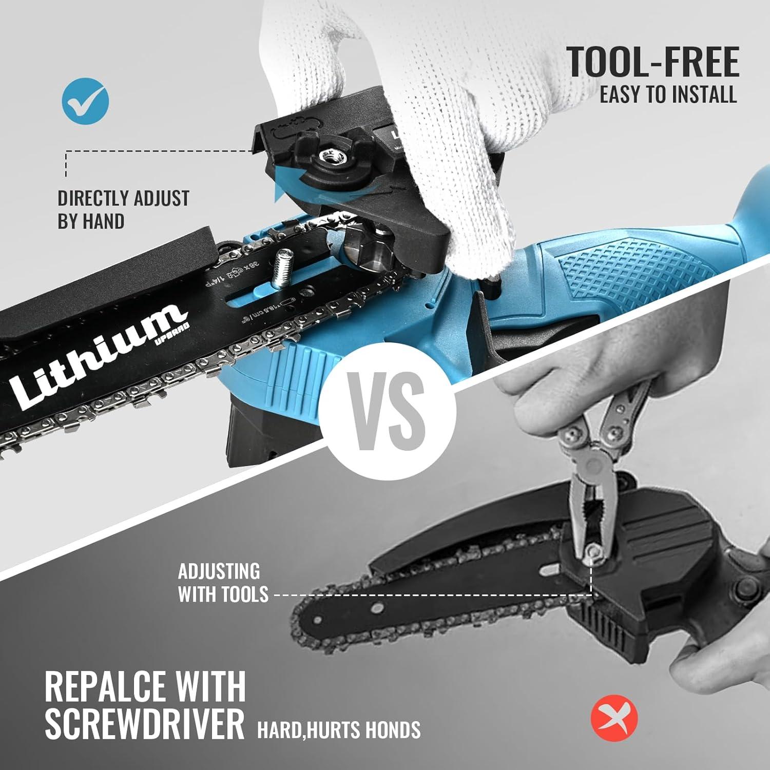 Sierra de Cadena Mini Inalámbrica Fostex 6" 600W Batería Doble