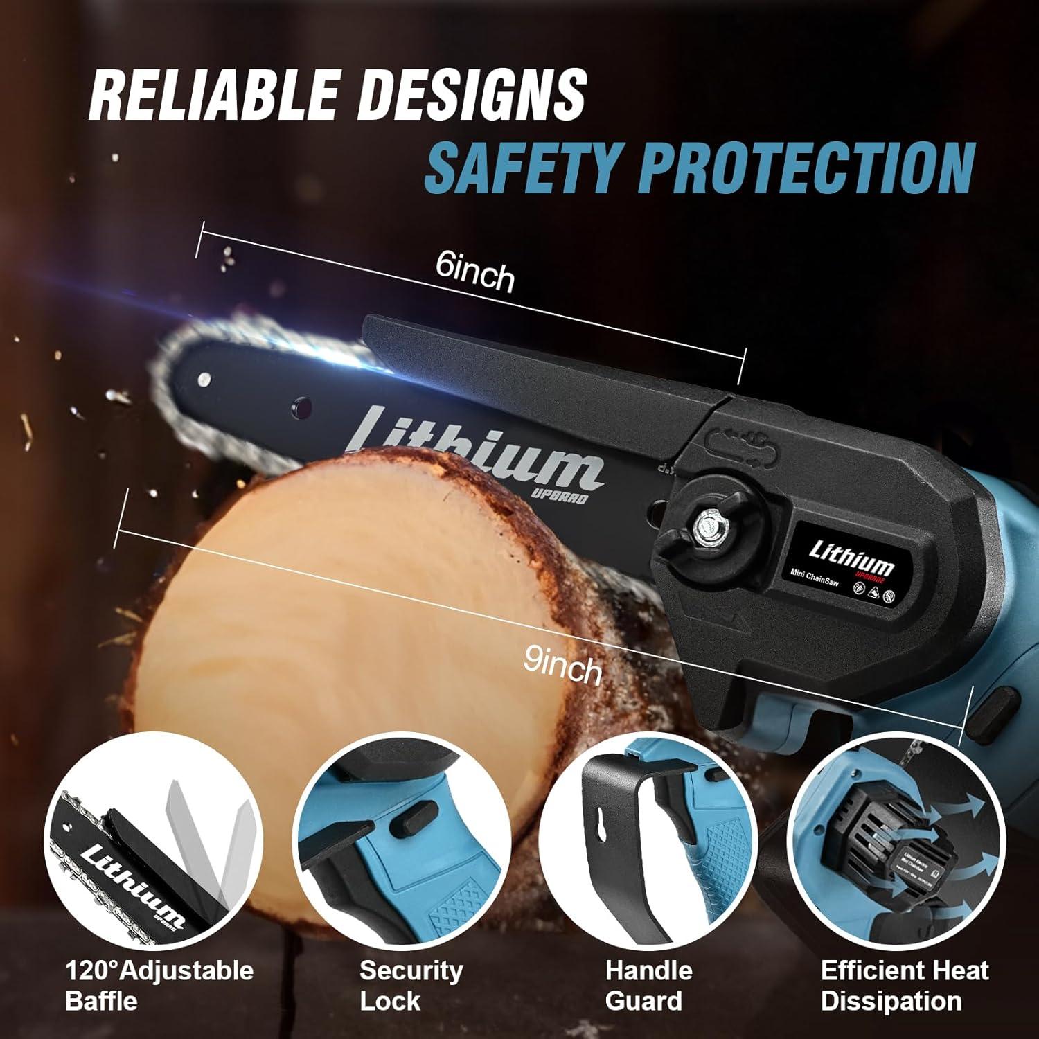 Sierra de Cadena Mini Inalámbrica Fostex 6" 600W Batería Doble