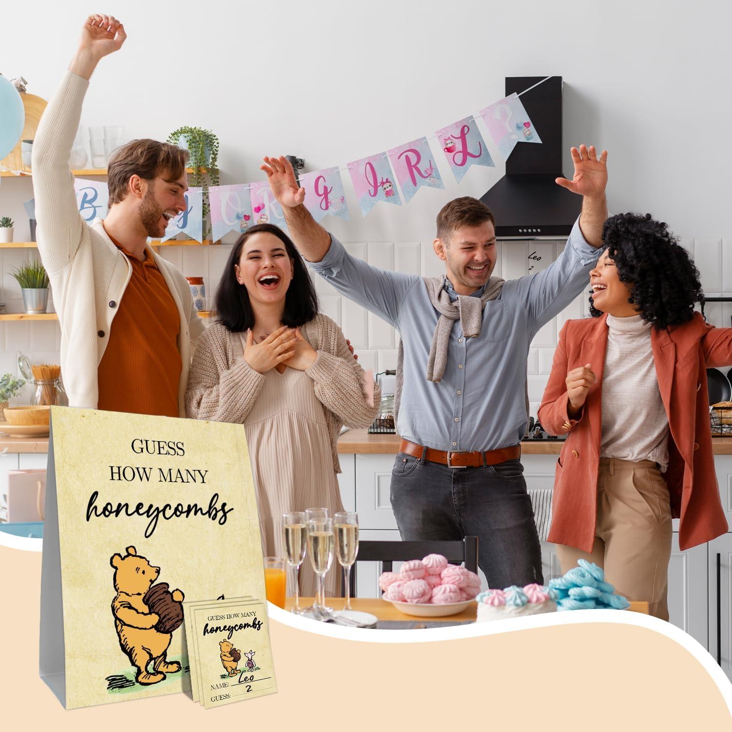 Juego de Adivinanza Baby Shower Guawubiang - 30 Tarjetas y Cartel