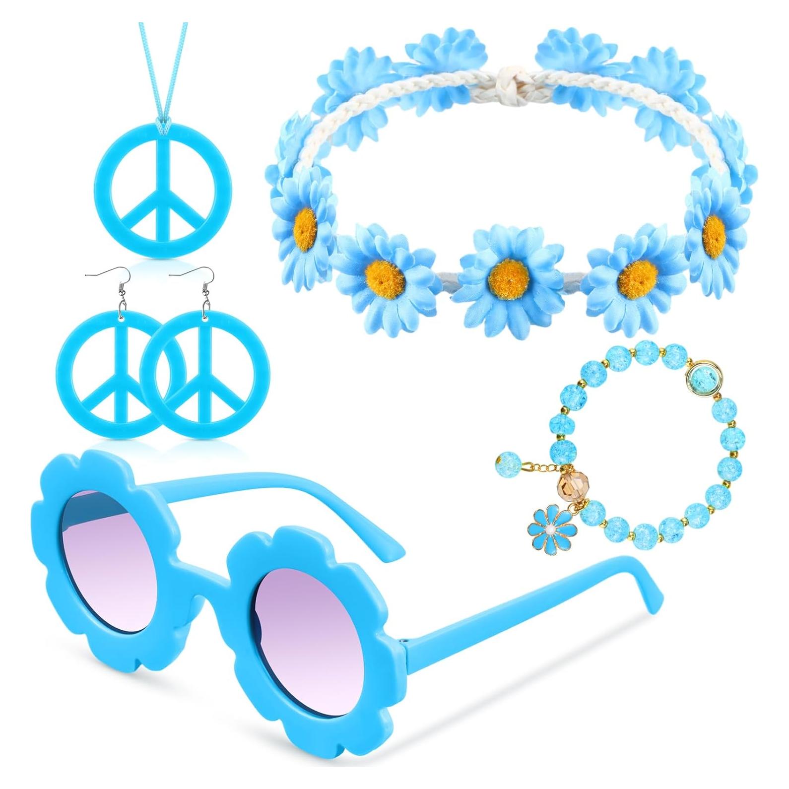 Accesorios de Disfraz Hippie Tondiamo para Niños 5 Pcs