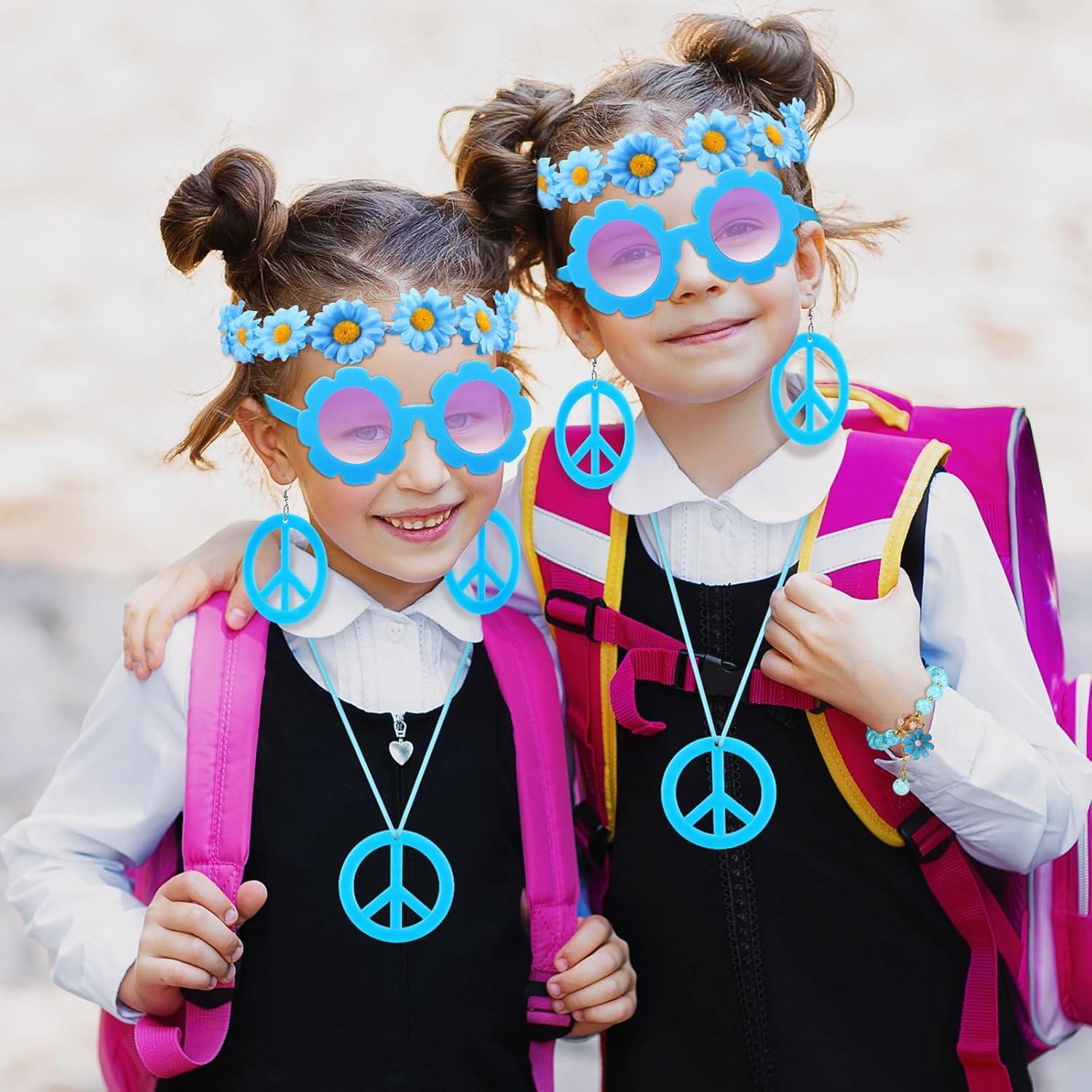 Accesorios de Disfraz Hippie Tondiamo para Niños 5 Pcs