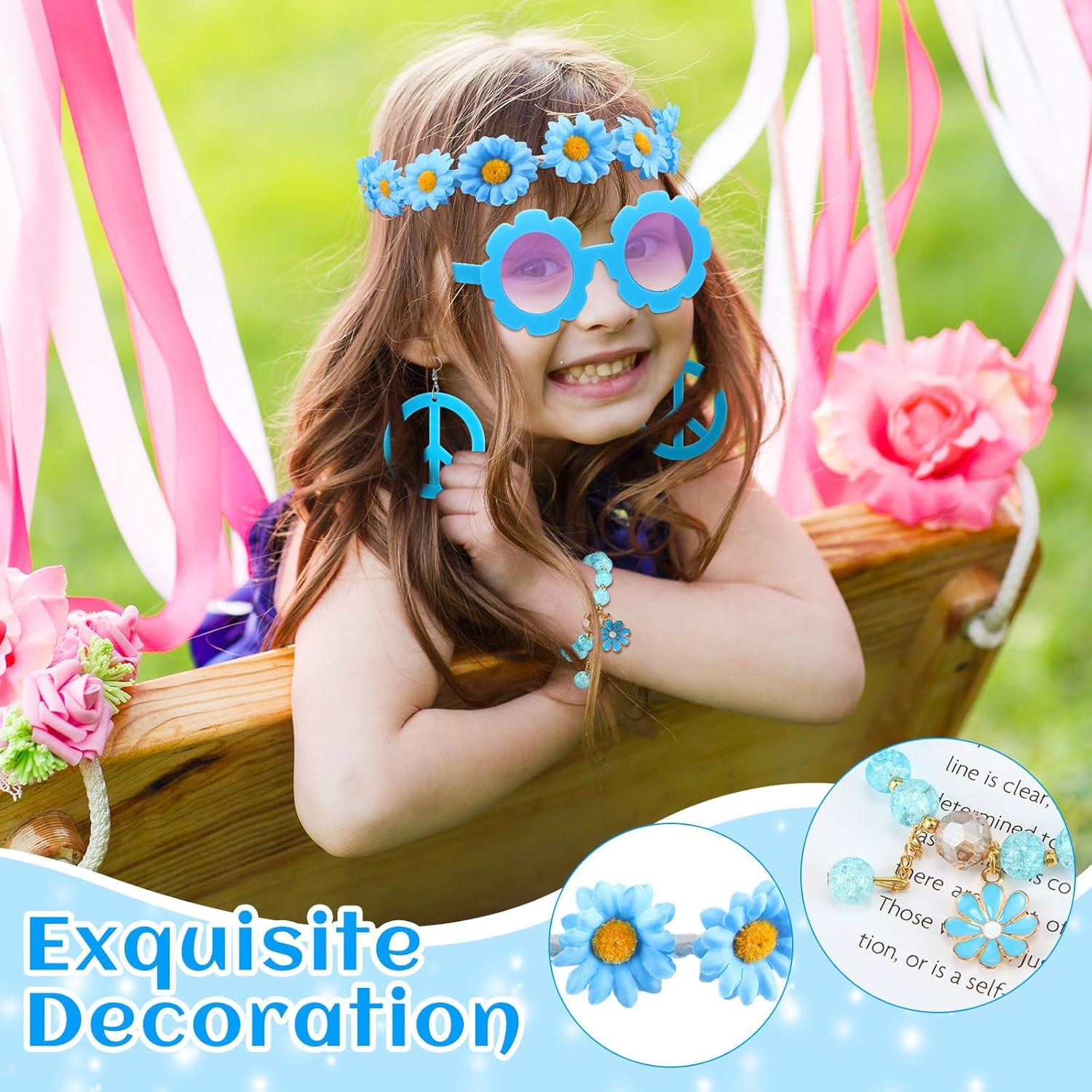 Accesorios de Disfraz Hippie Tondiamo para Niños 5 Pcs