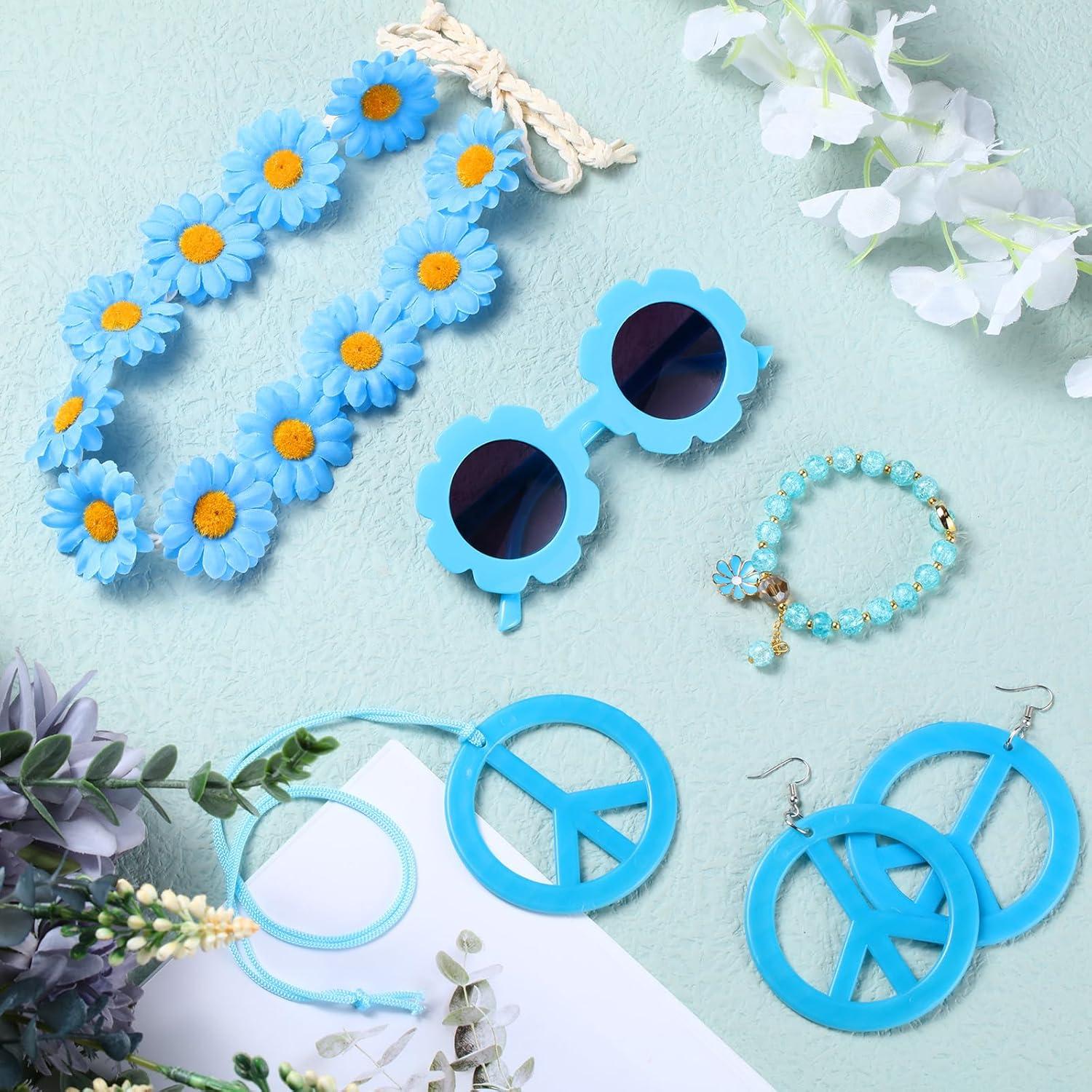 Accesorios de Disfraz Hippie Tondiamo para Niños 5 Pcs