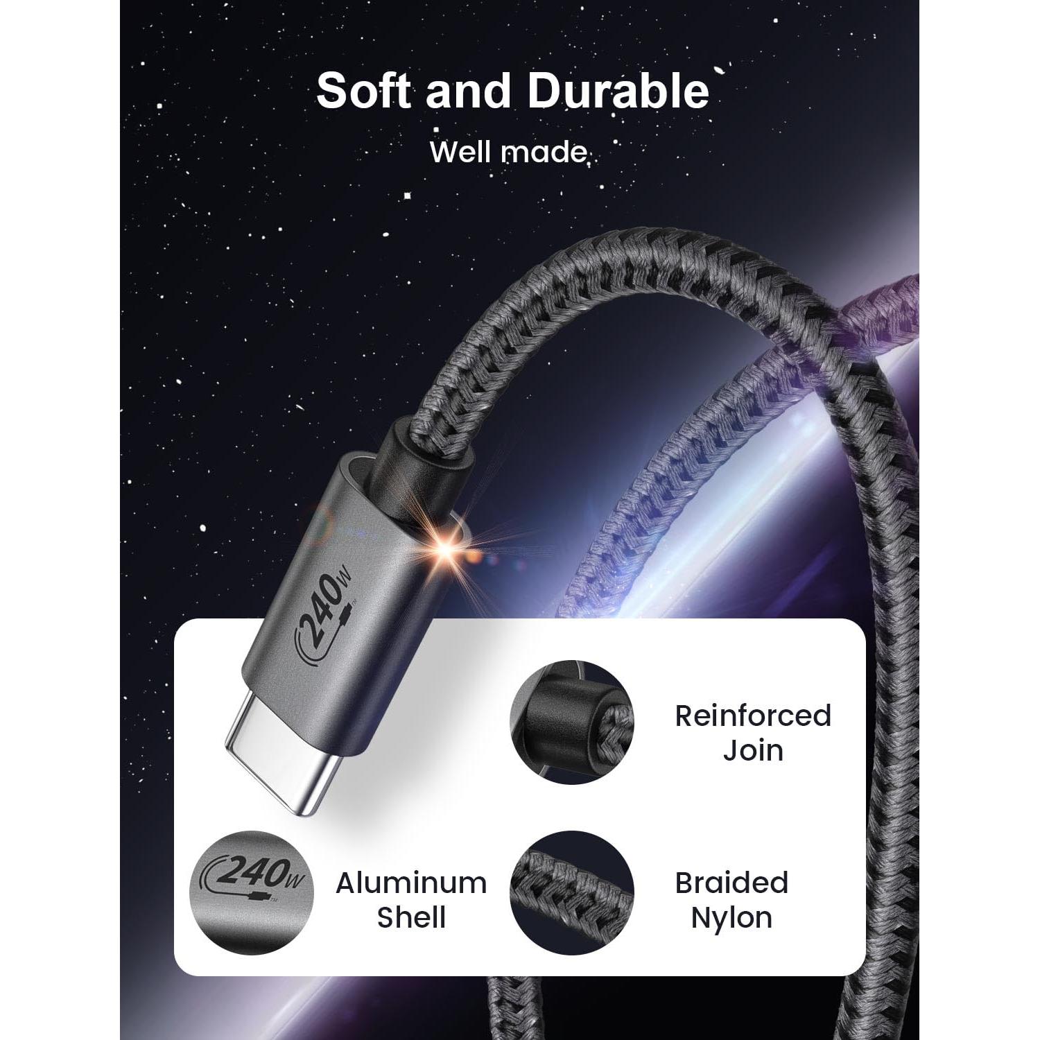 Cable USB-C a USB-C XAOSUN 240W 3.05m Carga Rápida