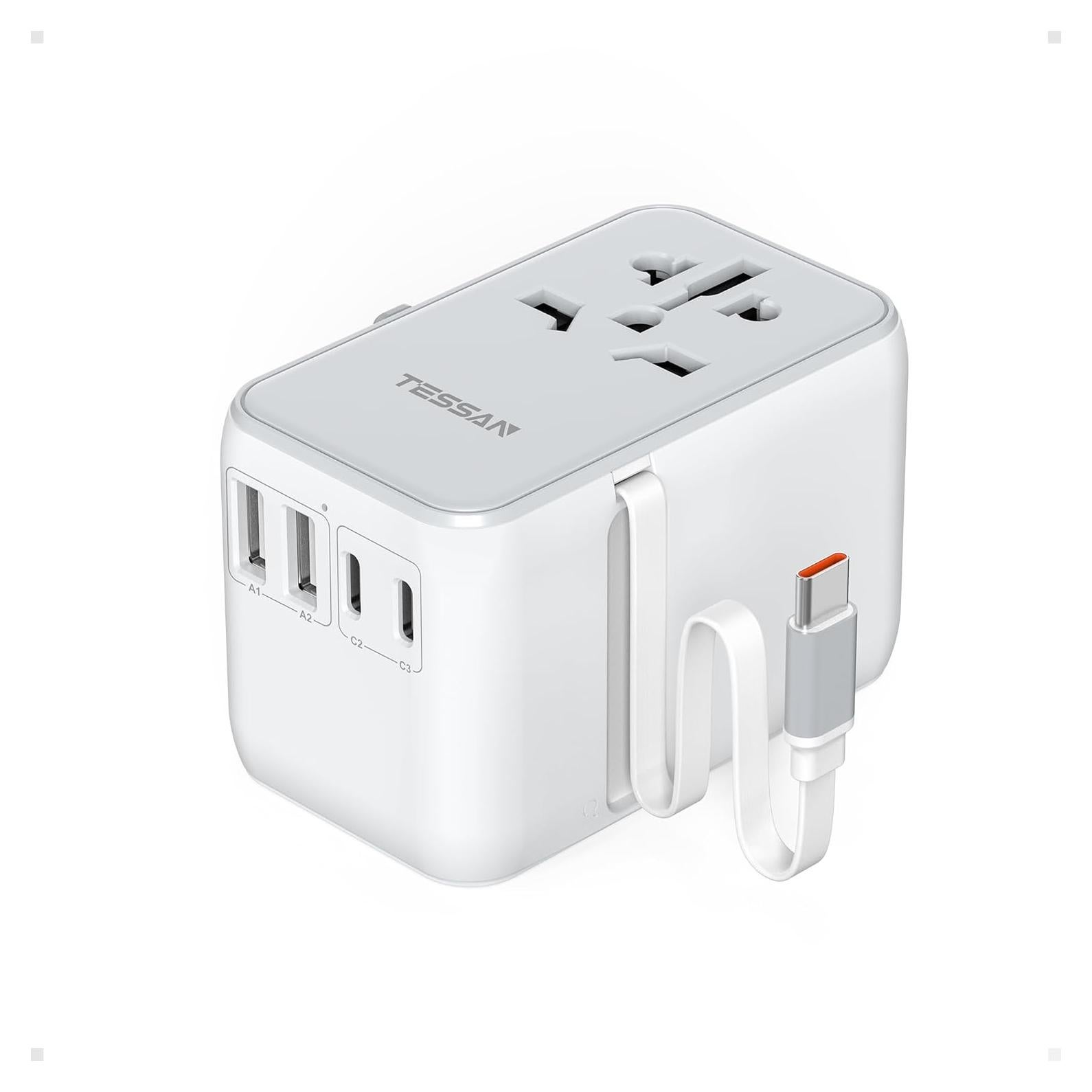 Adaptador de Viaje Universal TESSAN 35W con 6 Puertos USB