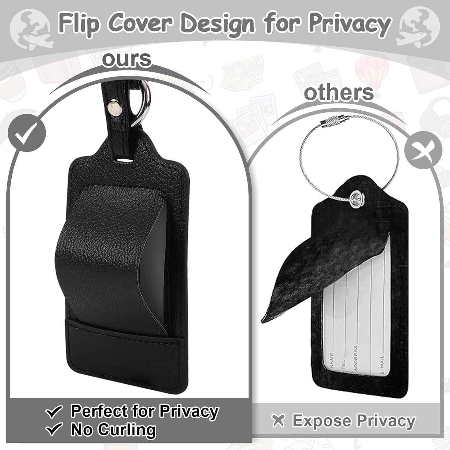 Etiquetas de Equipaje Personalizadas Iqimott - Cuero PU, 2 Pzas