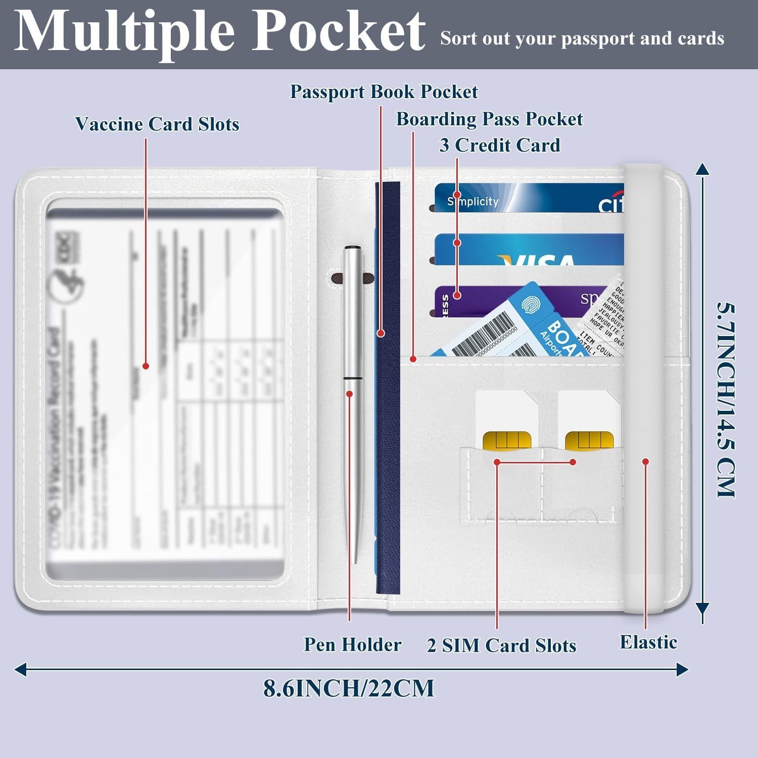 Portafolio de Pasaporte ATJFKIXL RFID Cuero Premium Animales