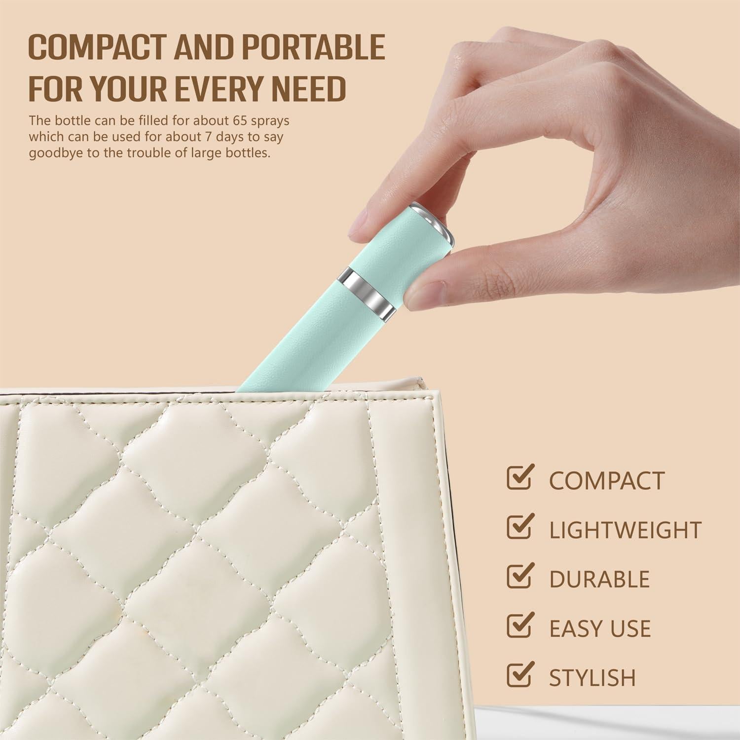 Atomizador de Perfume Refillable WXS-CHALL 5ml Cuero Verde