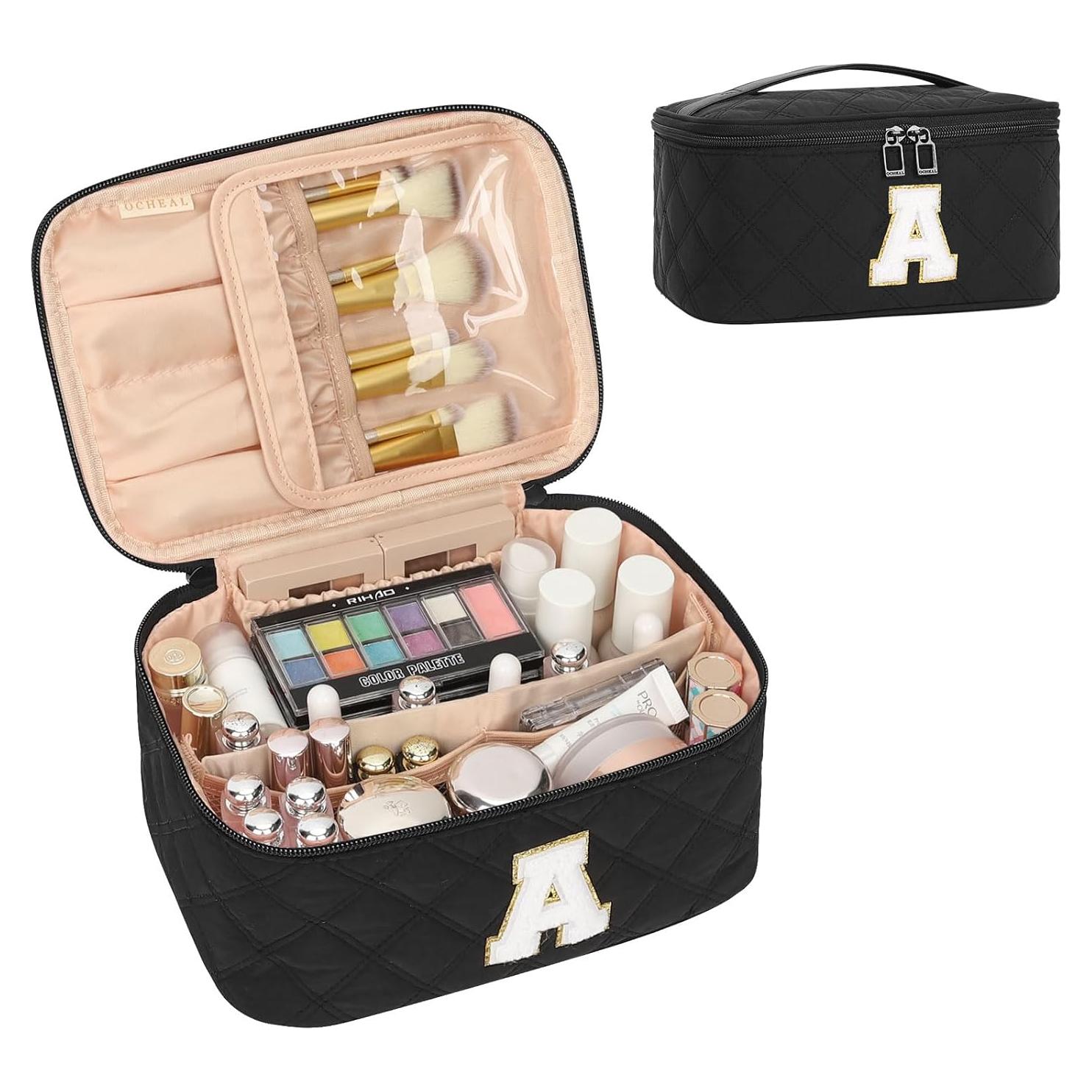 Bolsa de Maquillaje Negra OCHEAL con Soporte para Brochas