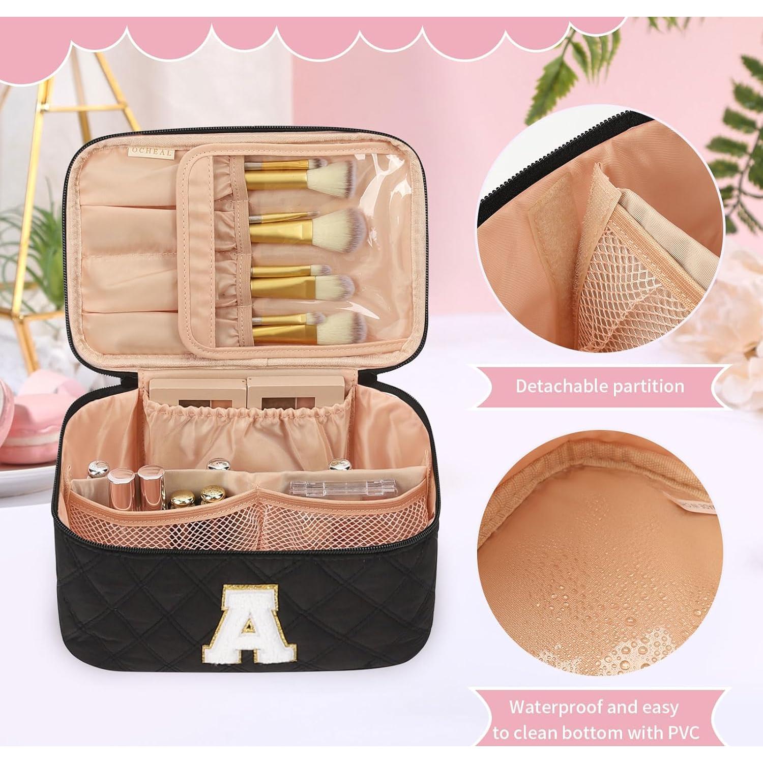 Bolsa de Maquillaje Negra OCHEAL con Soporte para Brochas