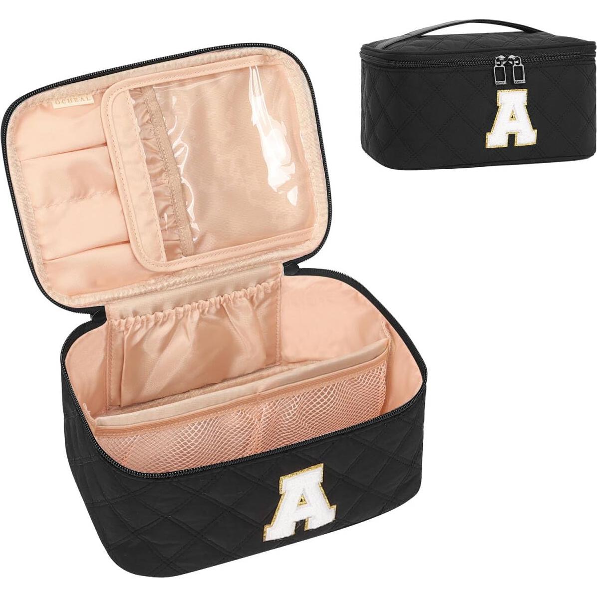 Bolsa de Maquillaje Negra OCHEAL con Soporte para Brochas