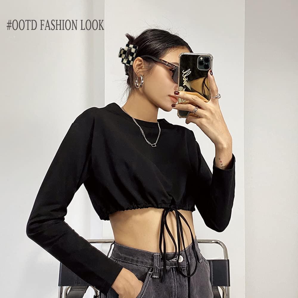 Paquete de 4 Clips de Garra Ahoney a Cuadros para Cabello Fino - 5.08 cm