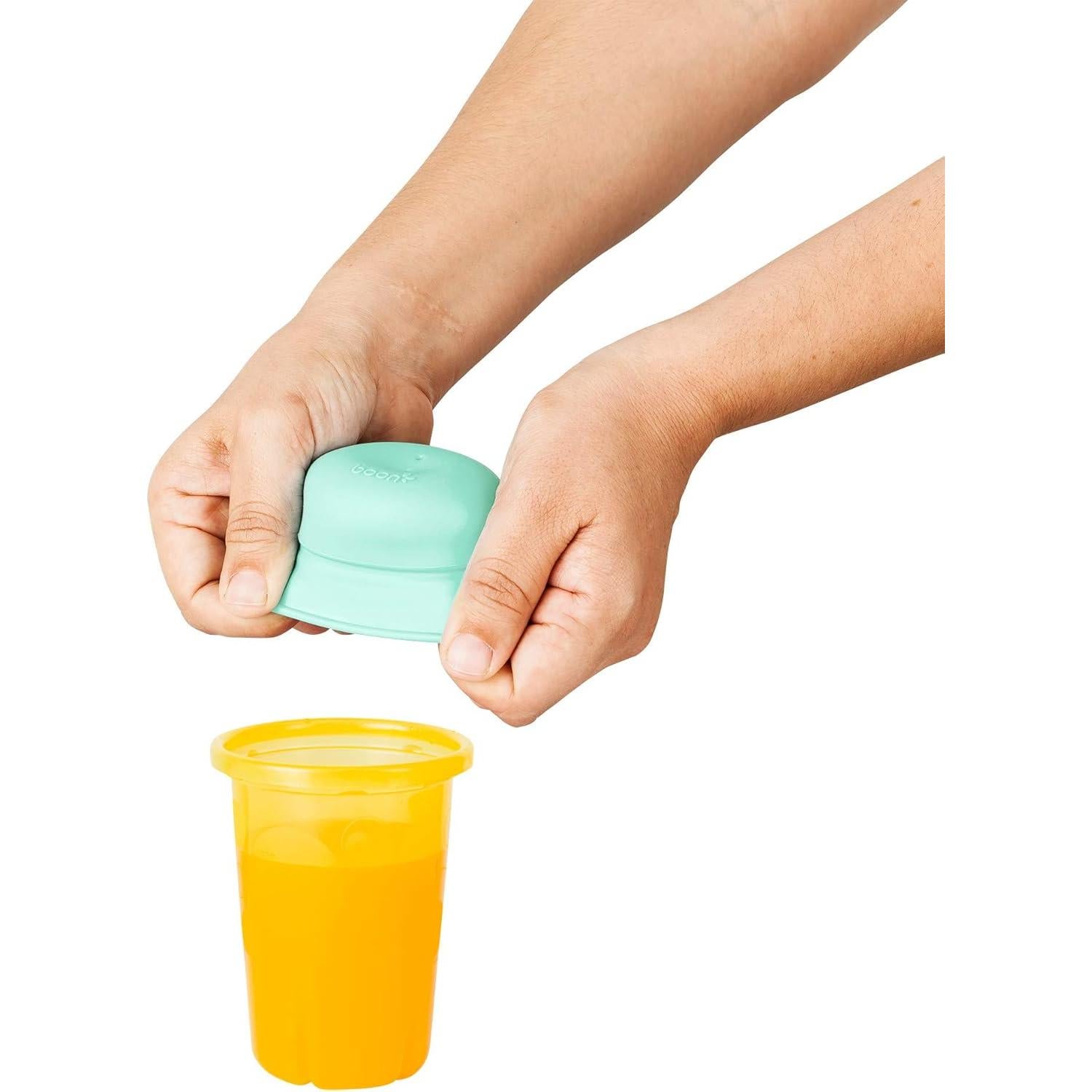 Tapa y Popotes de Silicona Boon Snug - 6 Piezas - Verde