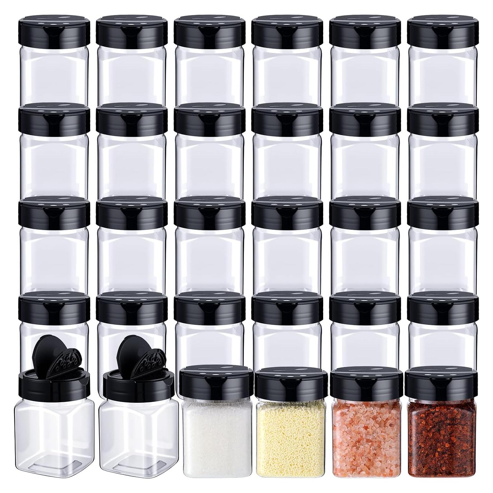 Paquete de 30 tarros de especias plásticos 180 ml con tapa flip