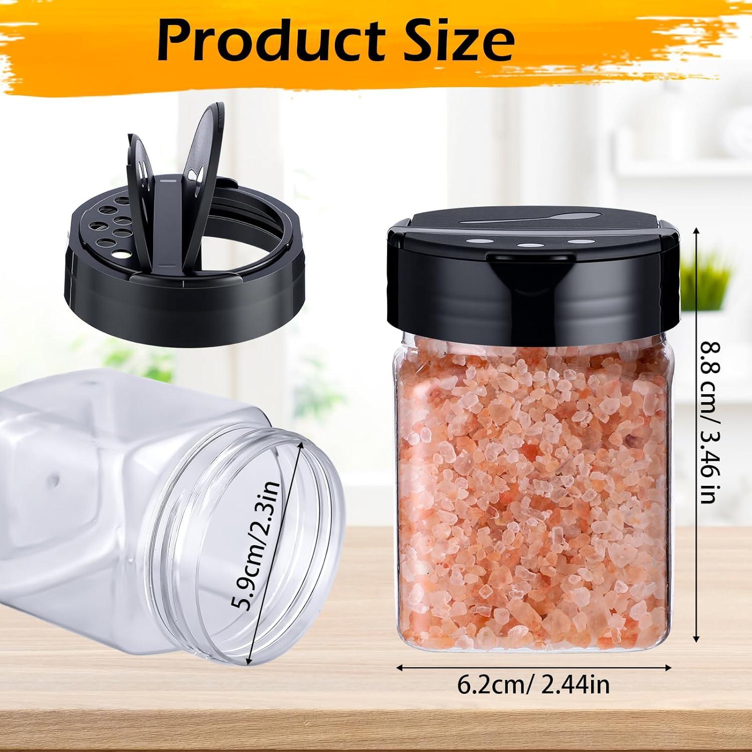 Paquete de 30 tarros de especias plásticos 180 ml con tapa flip