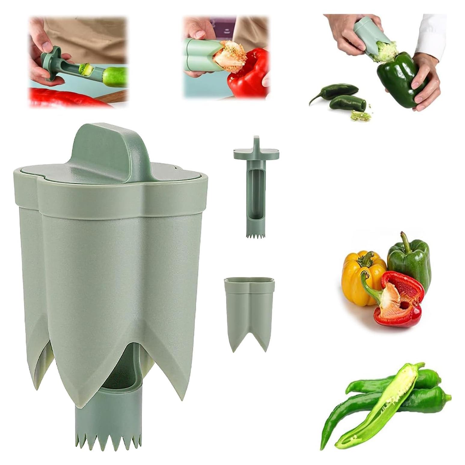 Removedor de Semillas de Pimiento 2 en 1 Genérico - Herramienta de Cocina