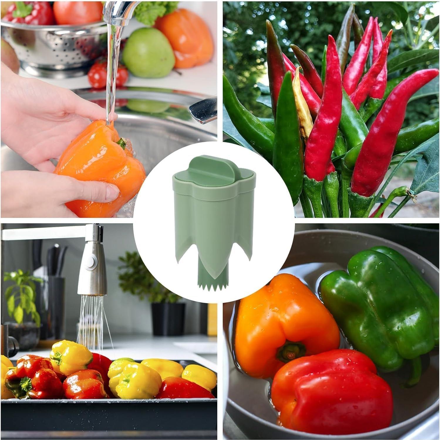 Removedor de Semillas de Pimiento 2 en 1 Genérico - Herramienta de Cocina