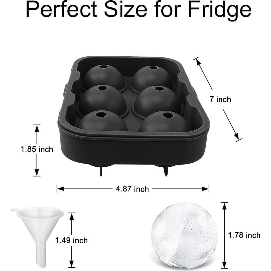 Molde de Hielo Redondo DOXISHRUKY de Silicona 6 bolas 4.5cm