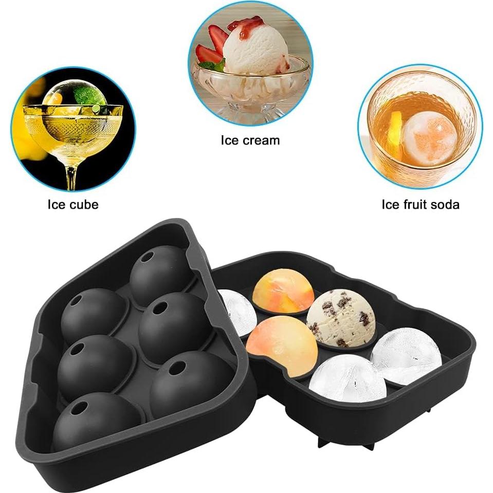 Molde de Hielo Redondo DOXISHRUKY de Silicona 6 bolas 4.5cm