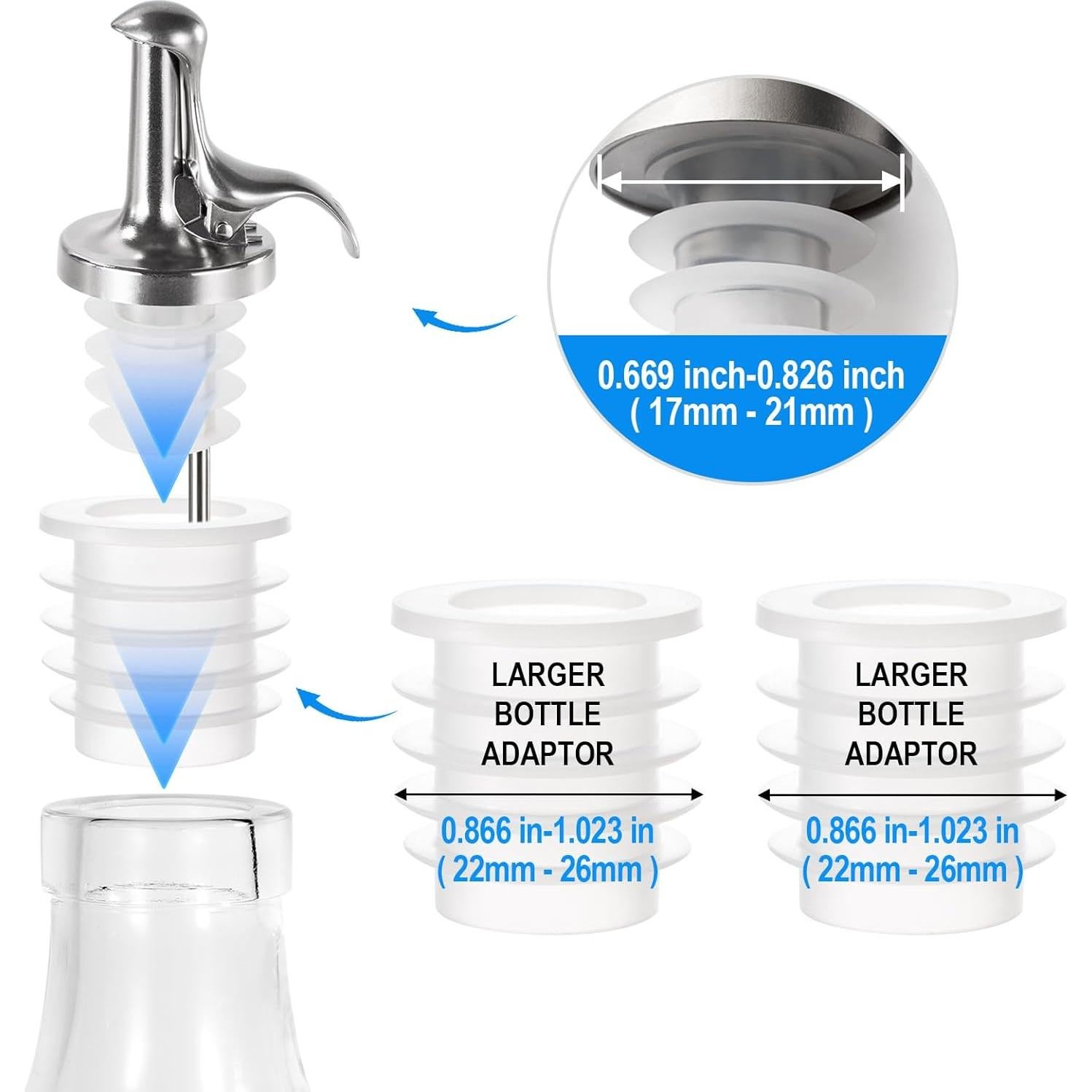 Vertedores de Botellas de Licor Lu-lupour 3 en 1 con Sellado Automático