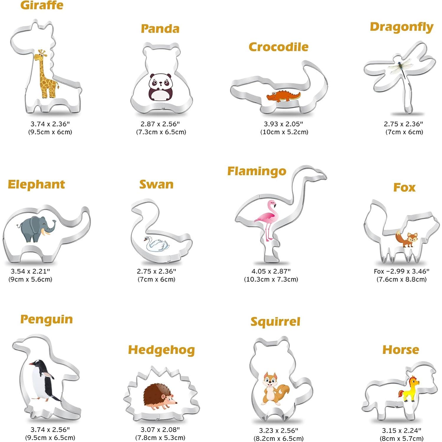 Juego de Cortadores de Galletas de Animales FACATH - 12 Piezas