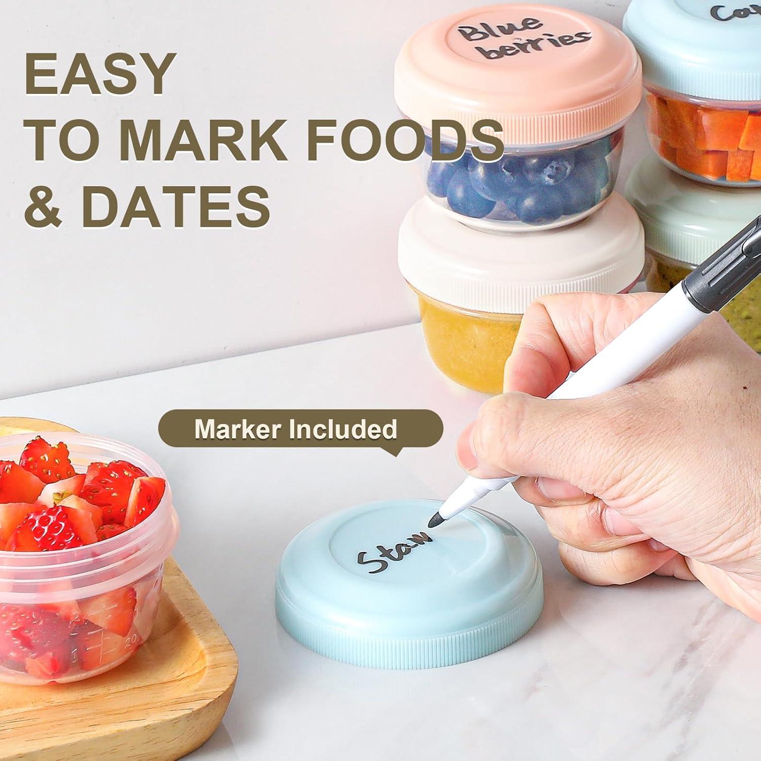 Paquete de 8 Contenedores de Plástico VITEVER 4oz Reutilizables