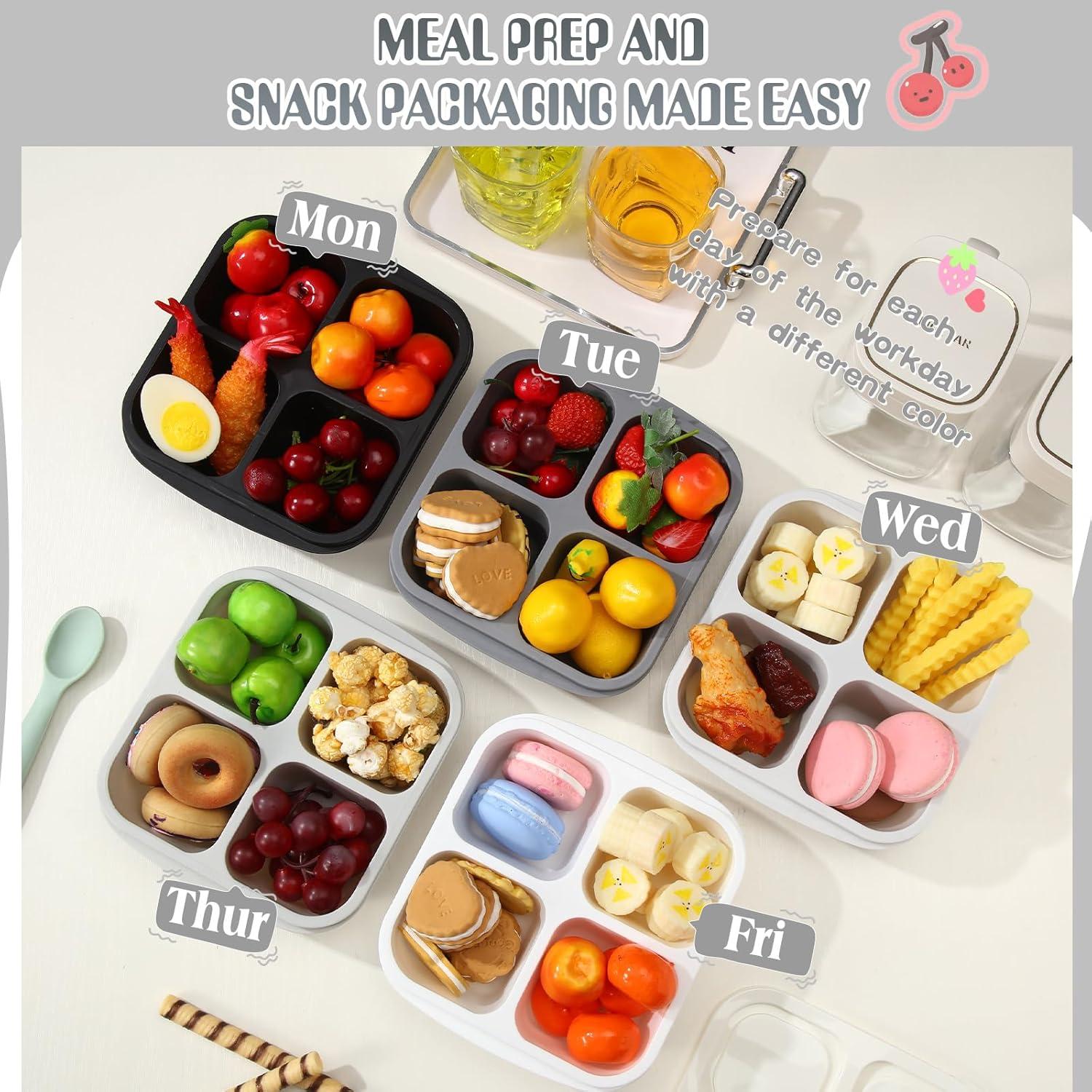 Contenedores de Snack Honeydak 5 Piezas 4 Compartimentos