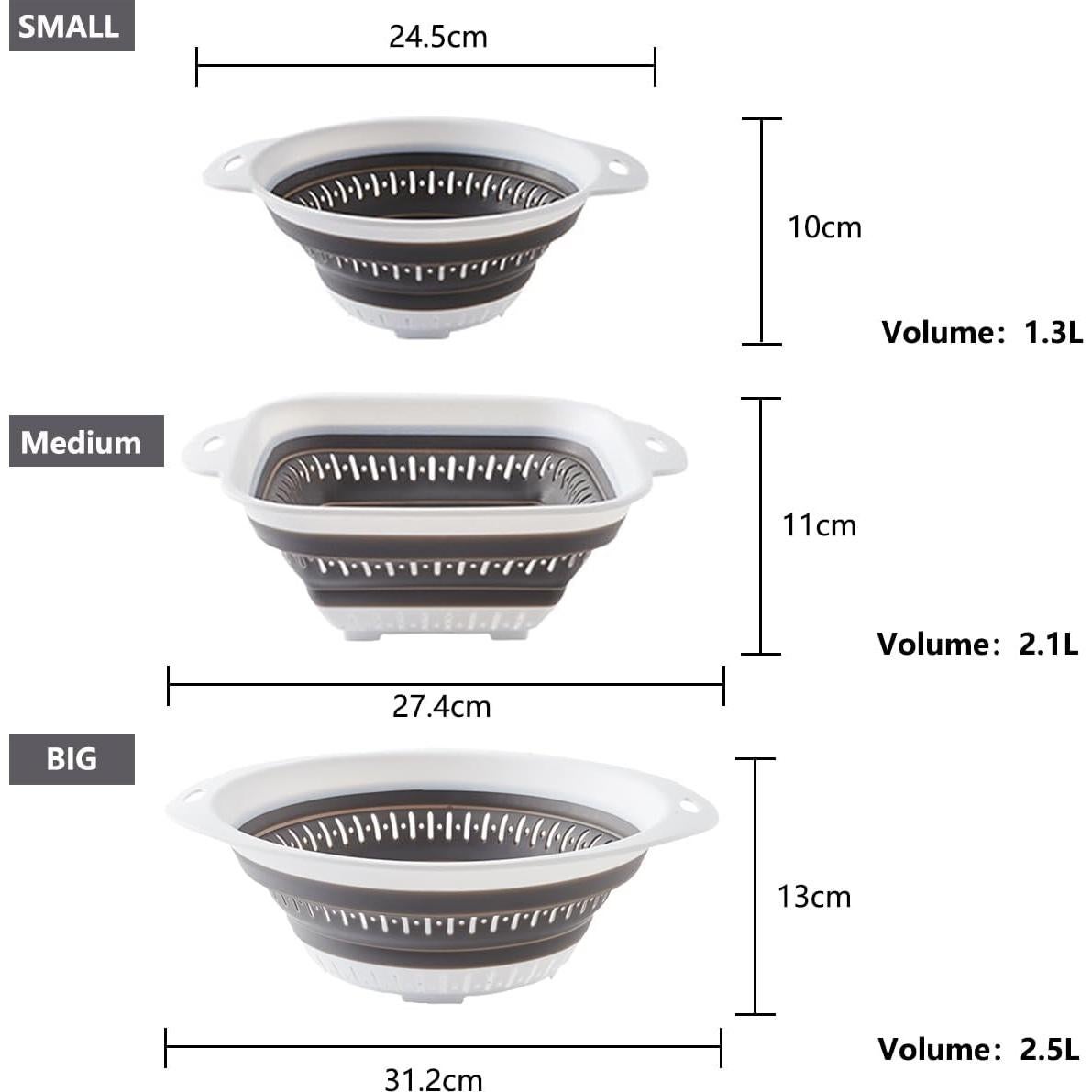 Colador y escurridor plegable LogFaadCoi 1.3L y 2.1L