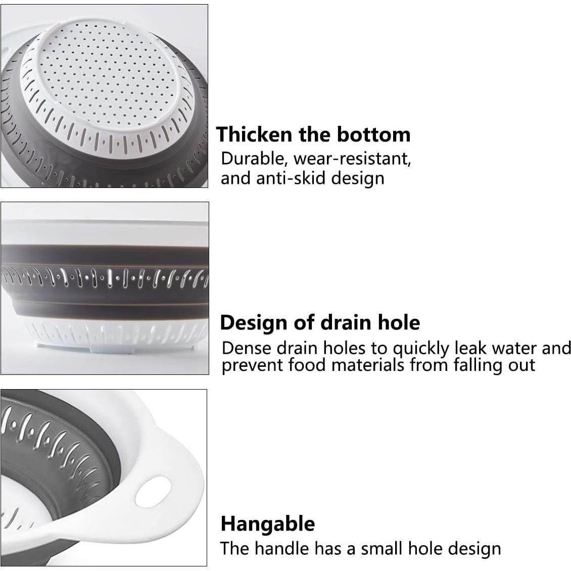 Colador y escurridor plegable LogFaadCoi 1.3L y 2.1L