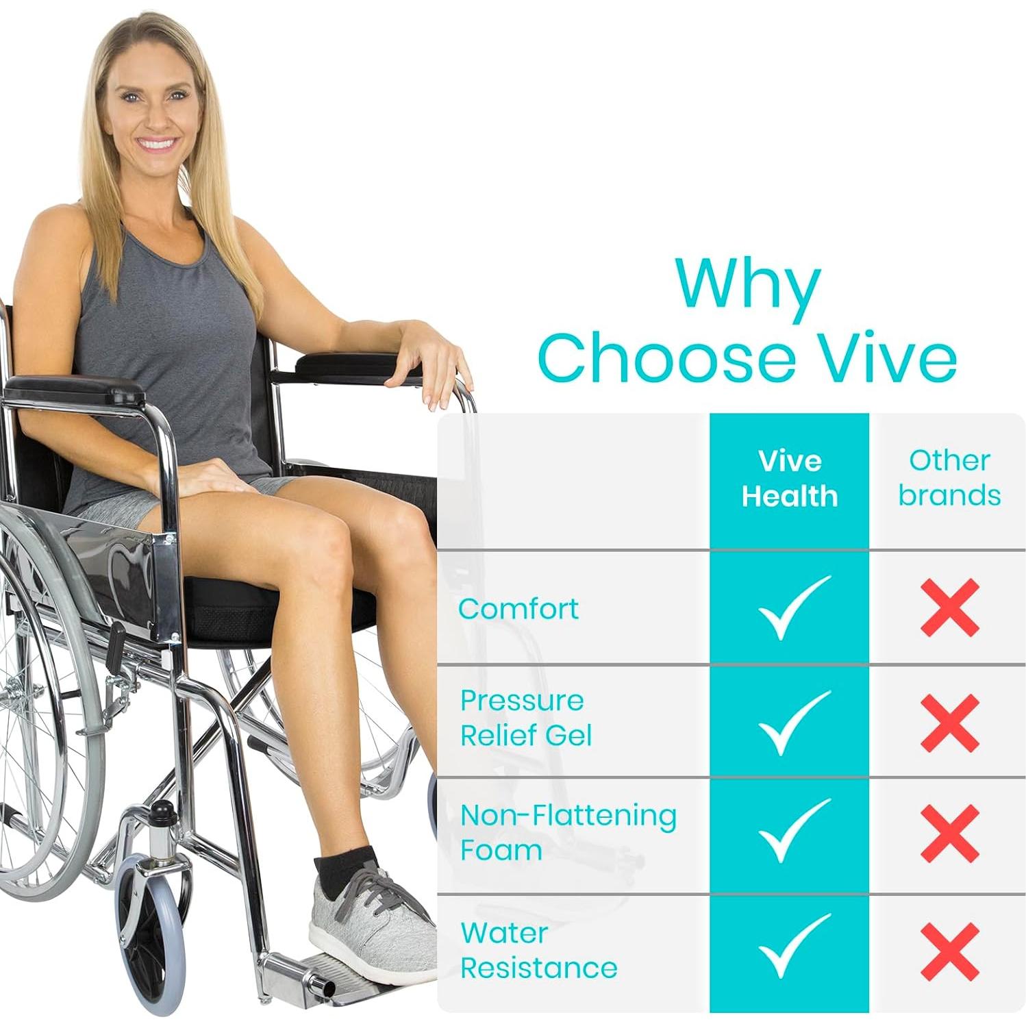 Cojín para Silla de Ruedas Vive - Almohadilla de Gel 40x40cm