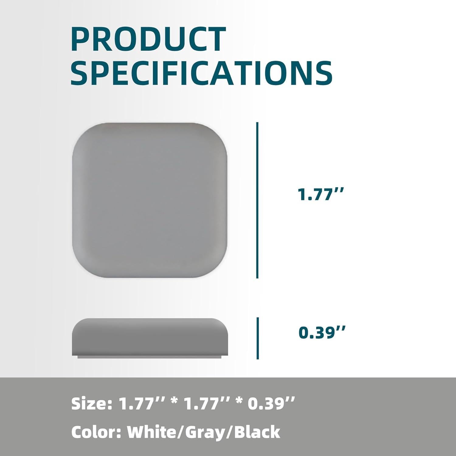 Topes de Puerta DESSY&BILI 6 Piezas Silicona Negra 4.5cm