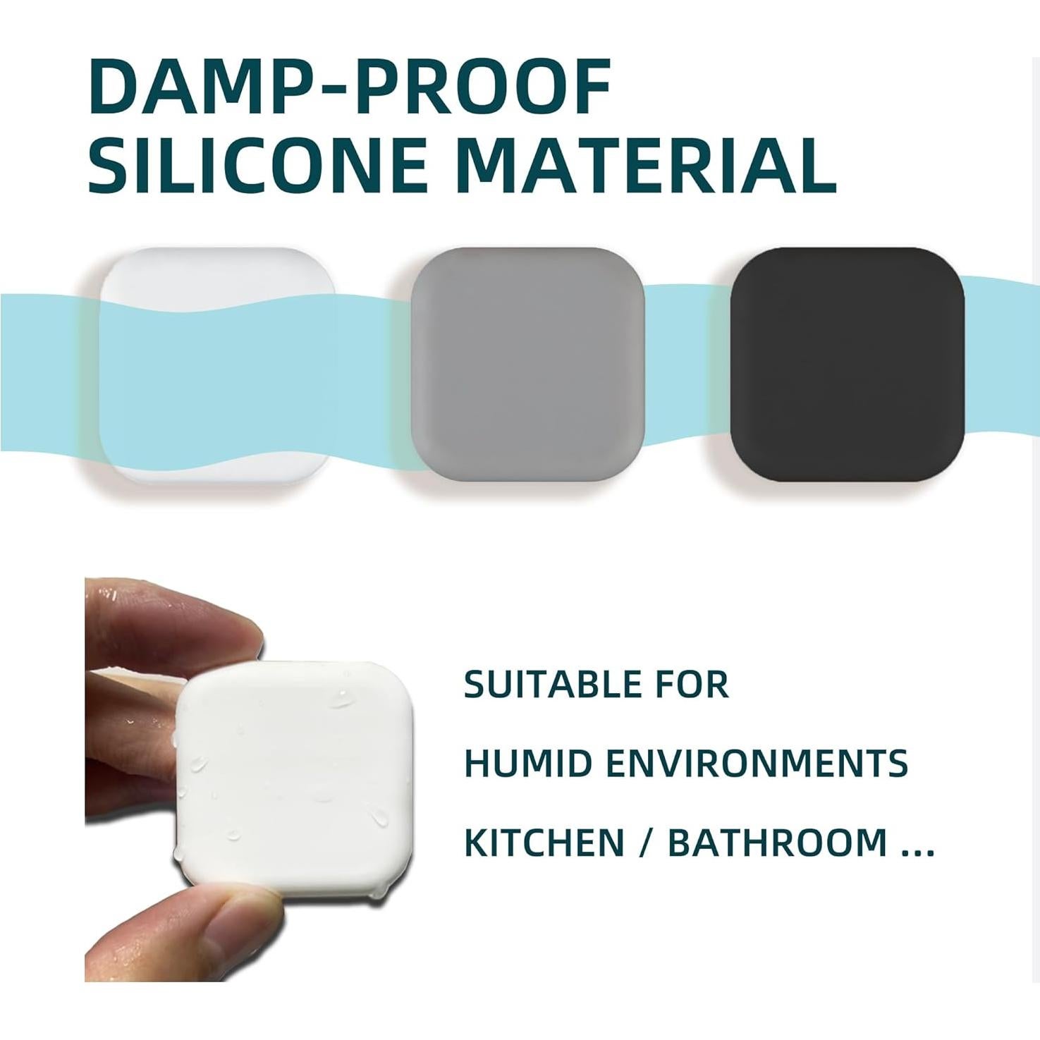 Topes de Puerta DESSY&BILI 6 Piezas Silicona Negra 4.5cm