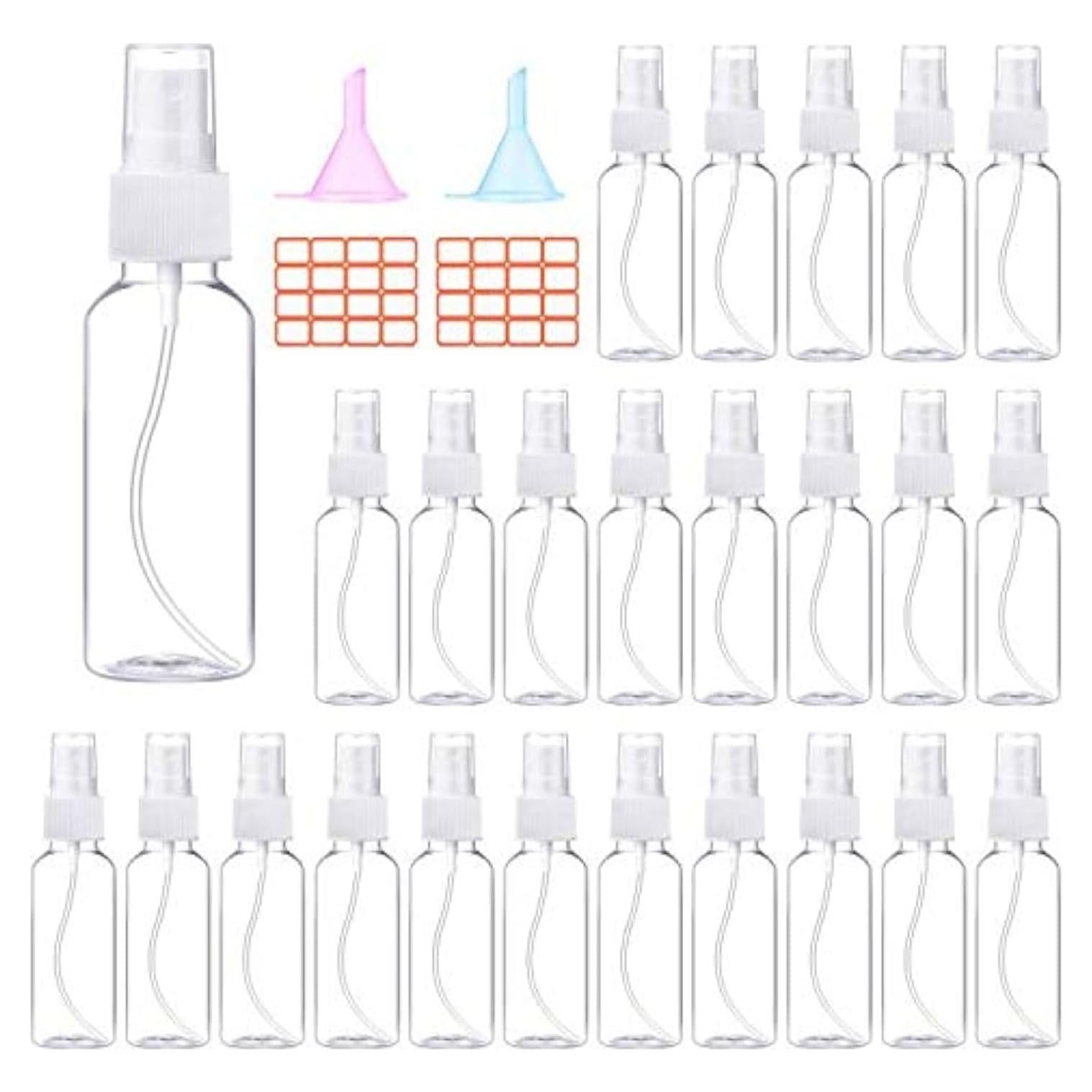 24 Botellas Mini Spray 60ml E-accexpert Recargables con Etiquetas