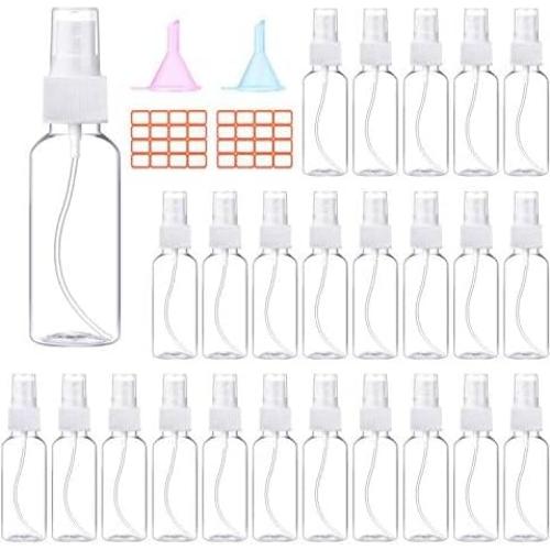24 Botellas Mini Spray 60ml E-accexpert Recargables con Etiquetas