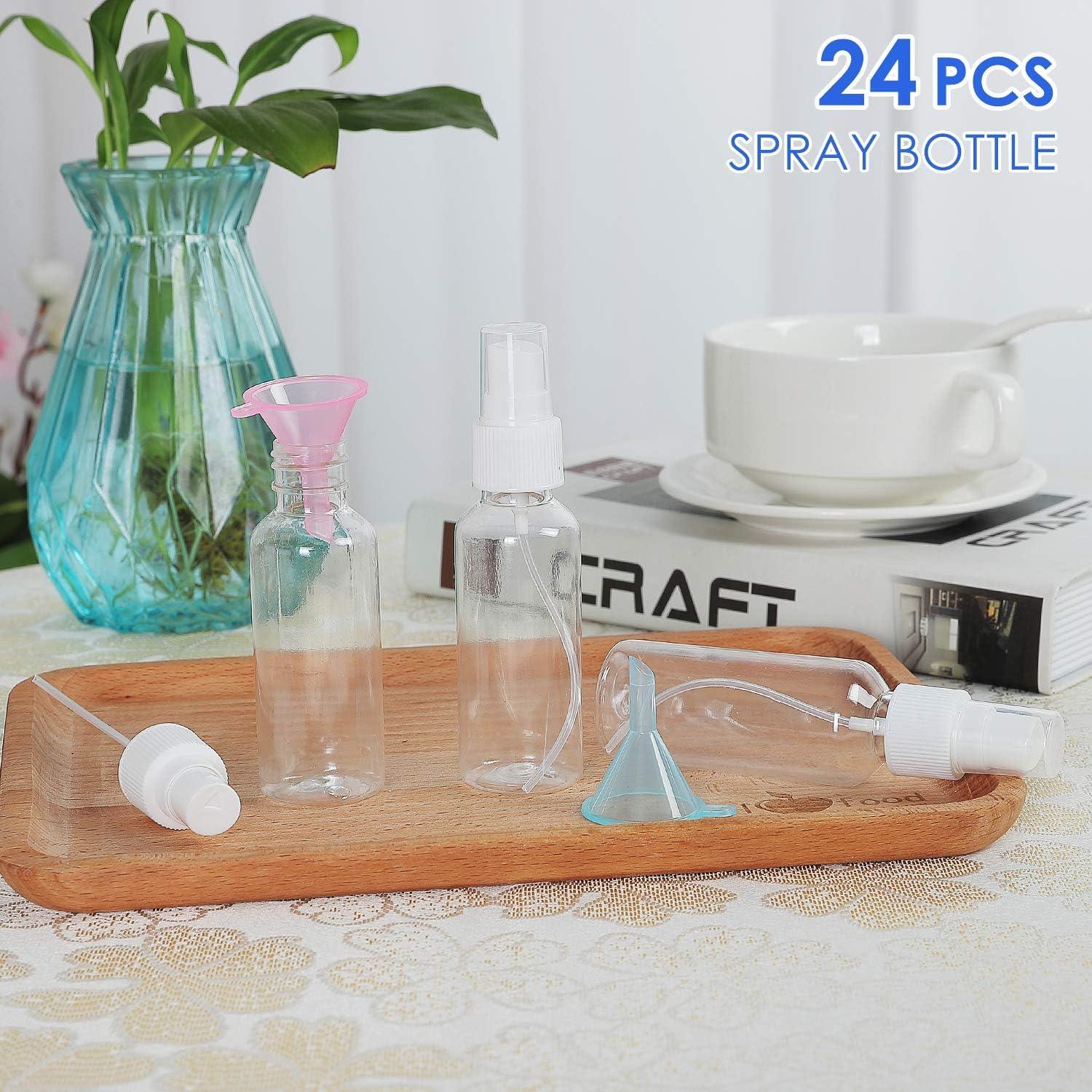 24 Botellas Mini Spray 60ml E-accexpert Recargables con Etiquetas