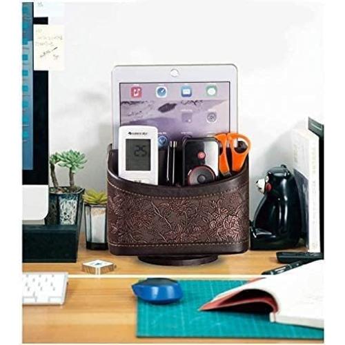 Organizador de Control Remoto Arniche 360° Cuero Sintético Marrón