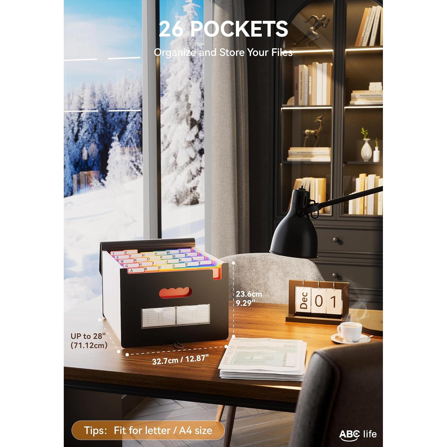 Organizador de Archivos Acordeón ABC vida 26 Bolsillos A4