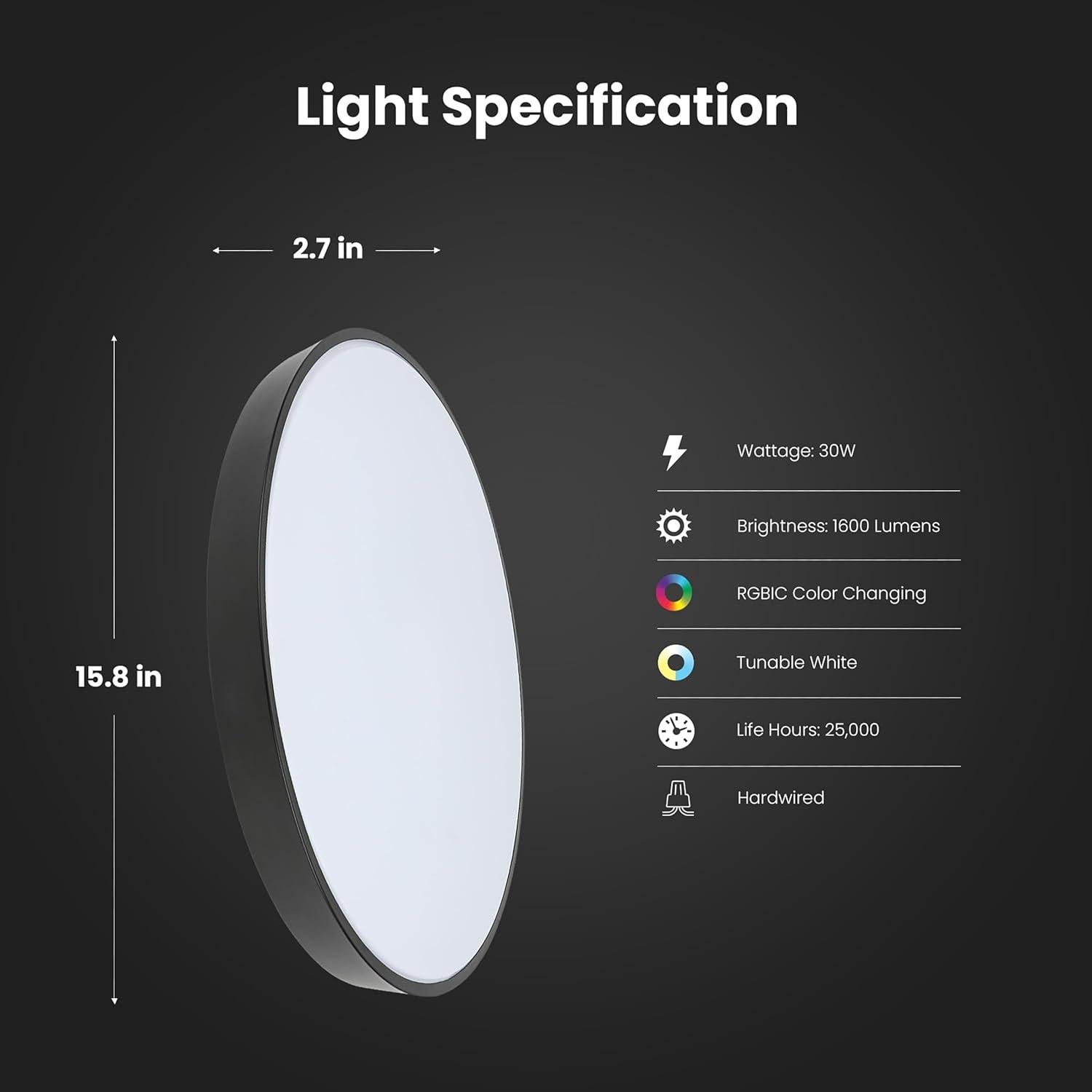 Luz de Techo Inteligente Feit Electric 30W RGBW 38,1 cm