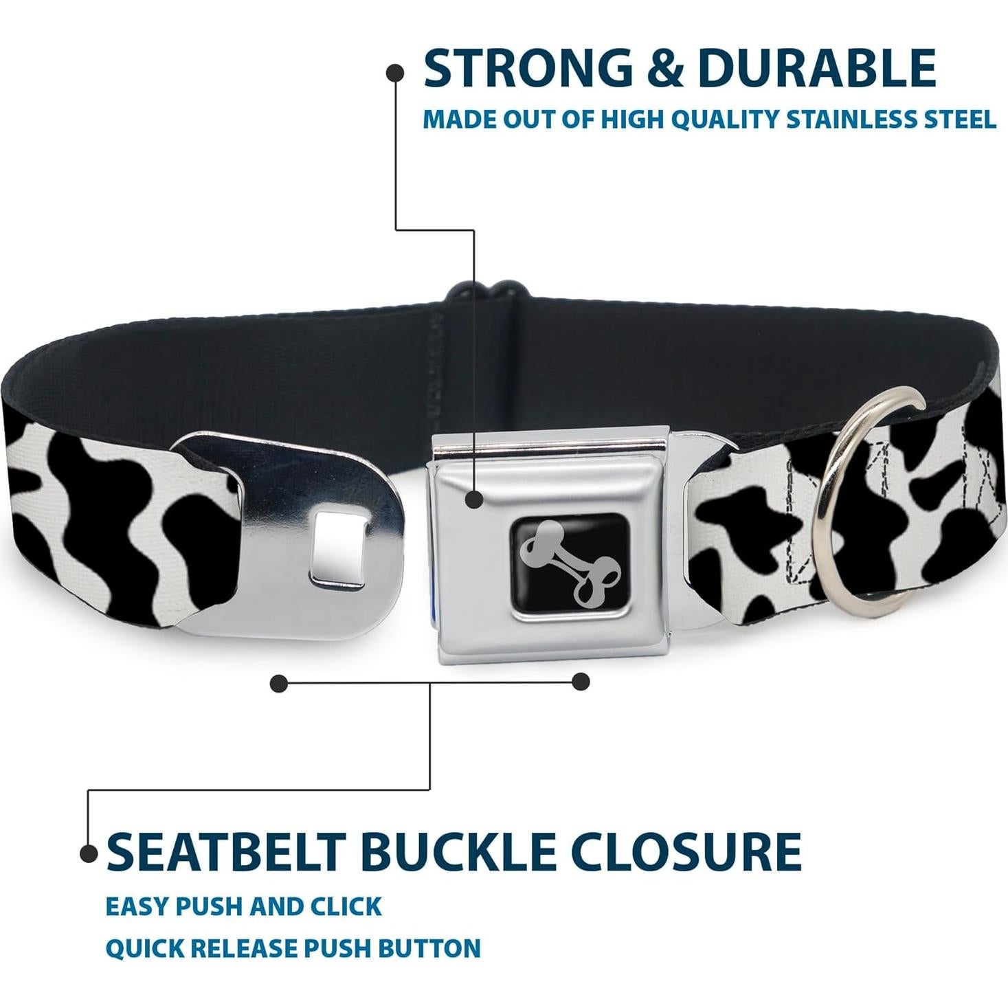 Collar para Perros Buckle-Down 24.1-33 cm con Hebilla de Seguridad