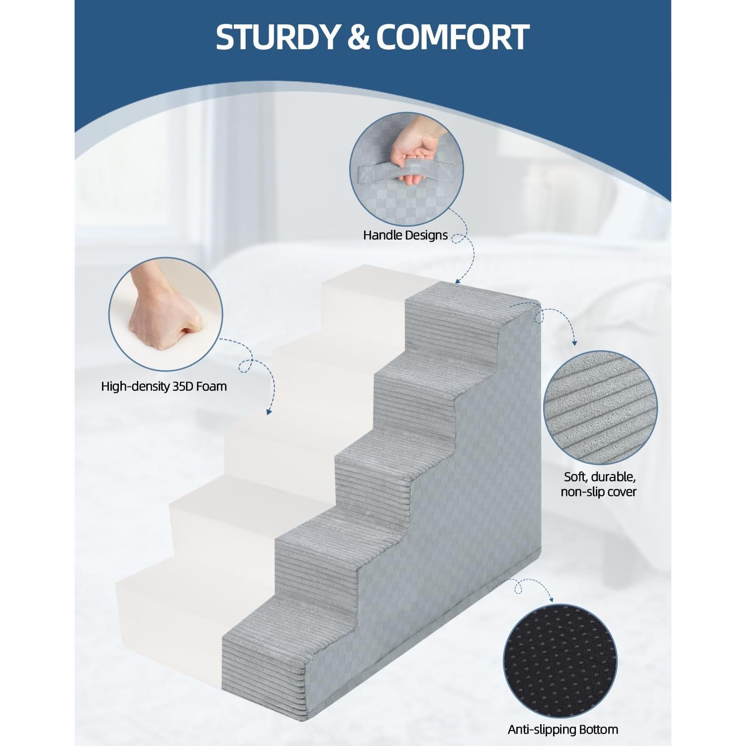 Escaleras para Perros Pequeños Vfrog 3 Pasos 33 cm Antideslizantes