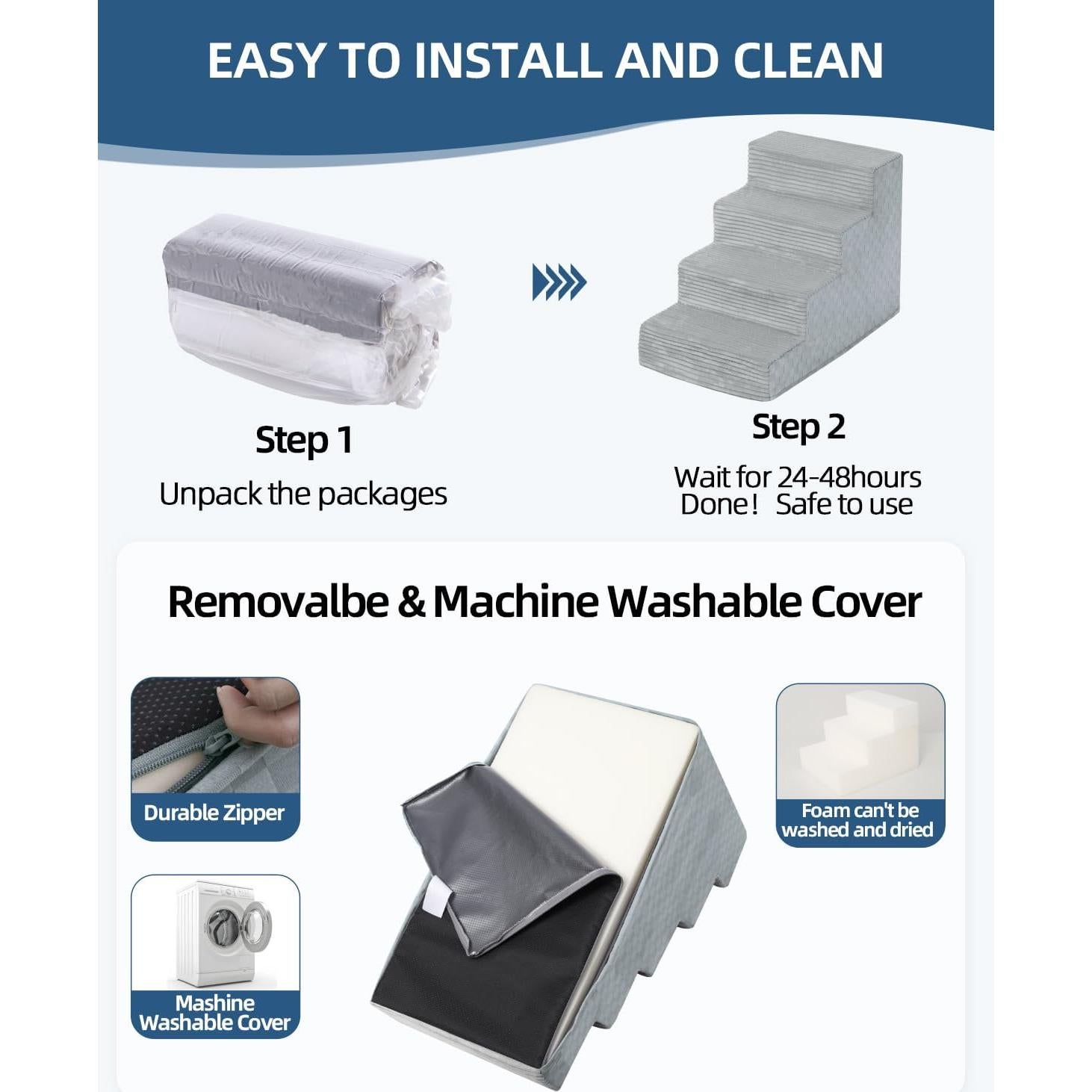 Escaleras para Perros Pequeños Vfrog 3 Pasos 33 cm Antideslizantes