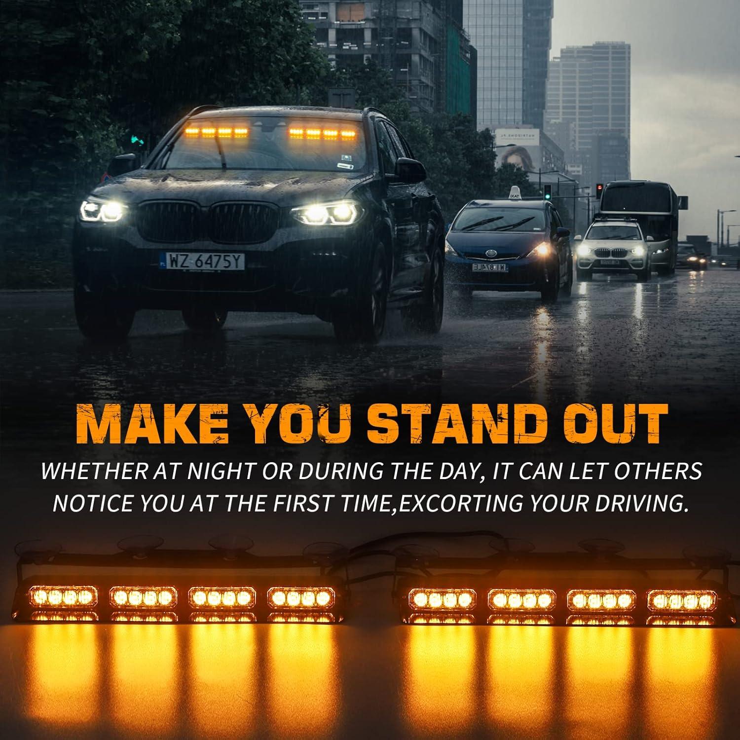 Luces Estroboscópicas de Emergencia XRIDONSEN Ámbar 2x35.56cm